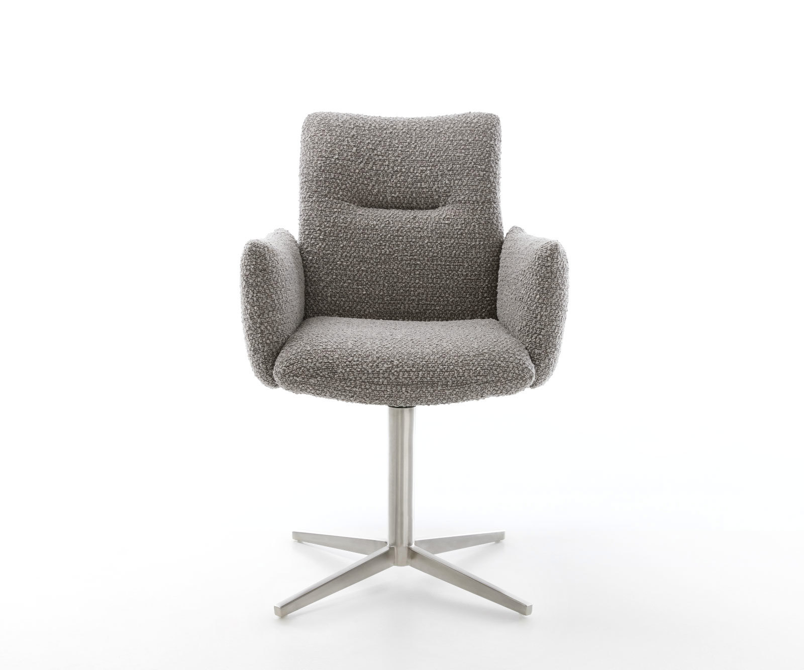 Étkezőszék Jova-Flex karfás bouclé ezüstszürke fém láb 360° forgatható zsákrugós - Image 2