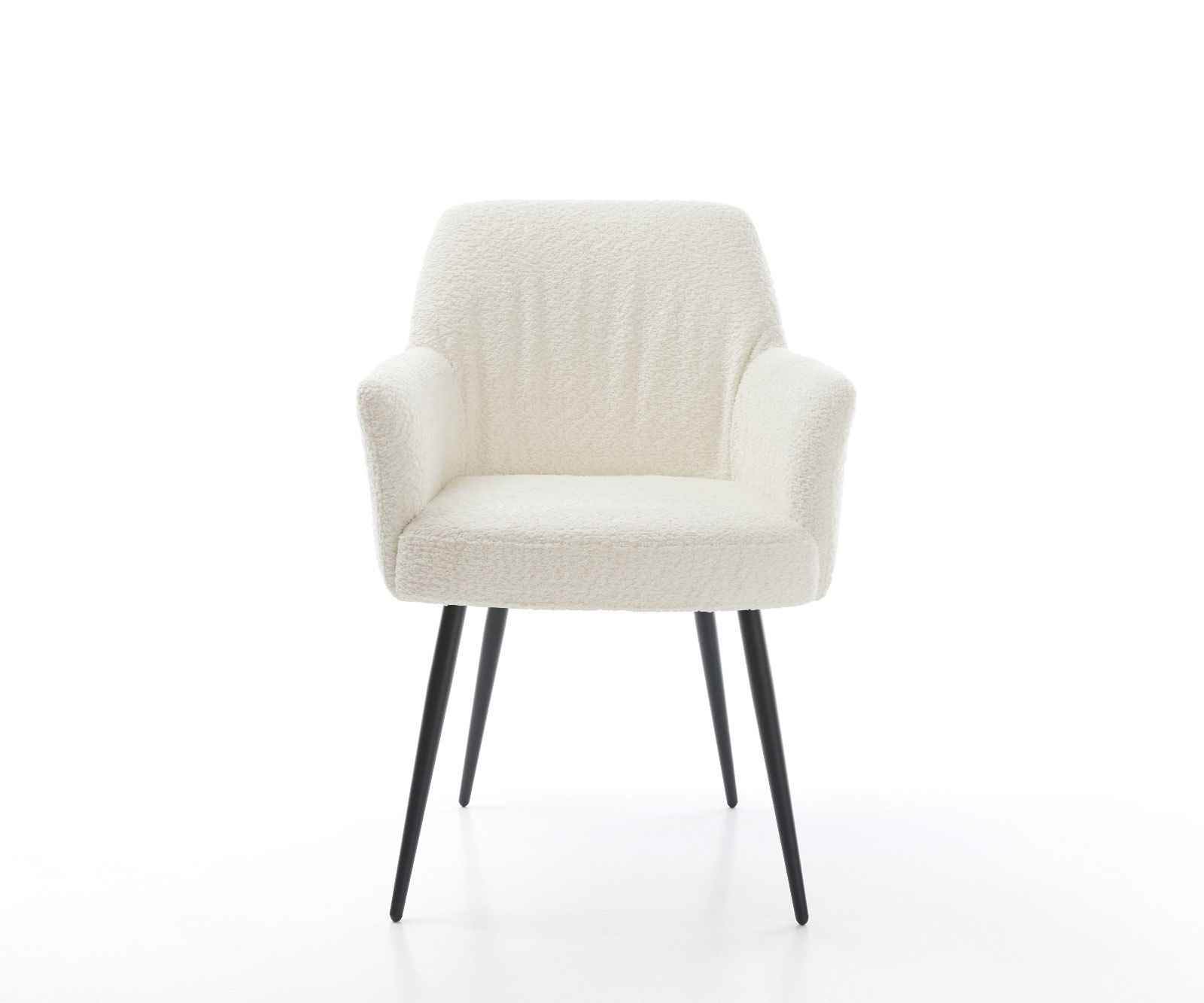 Étkezőszék Xana-Flex karfás bouclé fehér 4 lábas kúpos fekete zsákrugós - Image 2