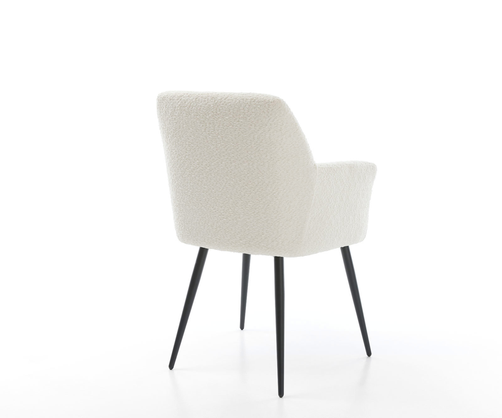 Étkezőszék Xana-Flex karfás bouclé fehér 4 lábas kúpos fekete zsákrugós - Image 5