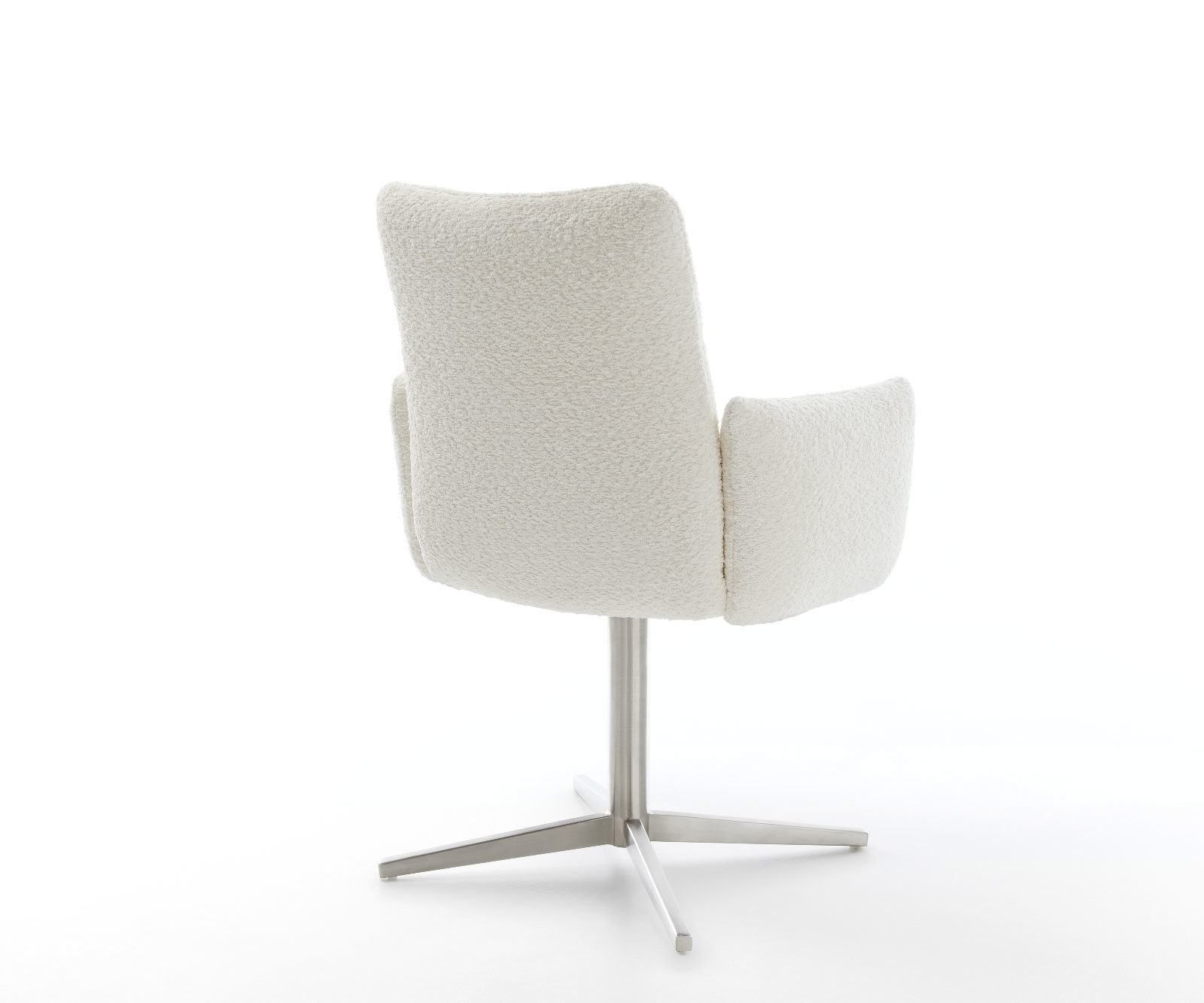 Étkezőszék Jova-Flex karfás bouclé fehér rozsdamentes acél láb 360° forgatható zsákrugós - Image 5
