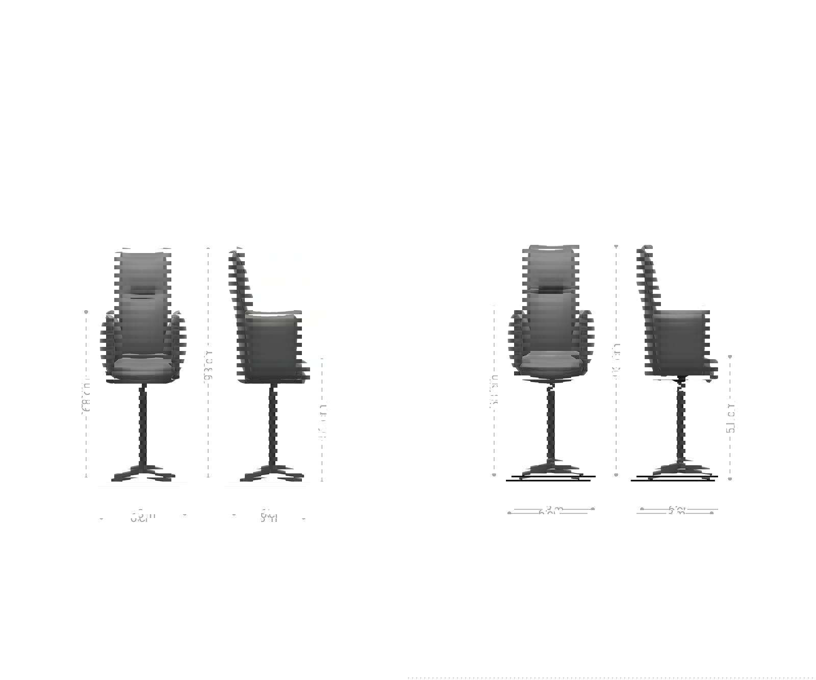 Étkezőszék Jova-Flex karfás bouclé fehér rozsdamentes acél láb 360° forgatható zsákrugós - Image 6