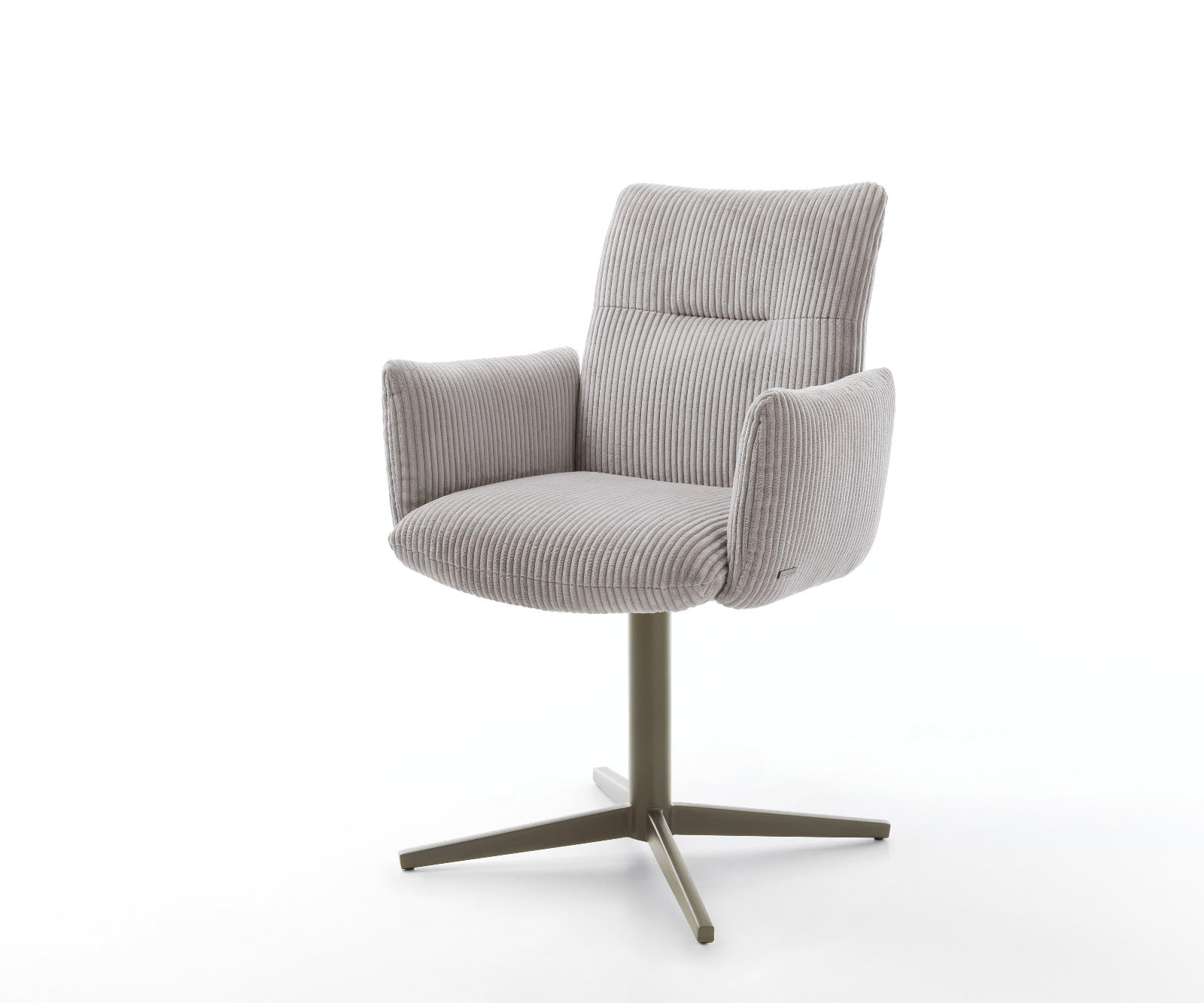 Étkezőszék Jova-Flex karfás mikroszálas ezüstszürke fém láb titán effekt bevonattal 360° forgatható zsákrugós