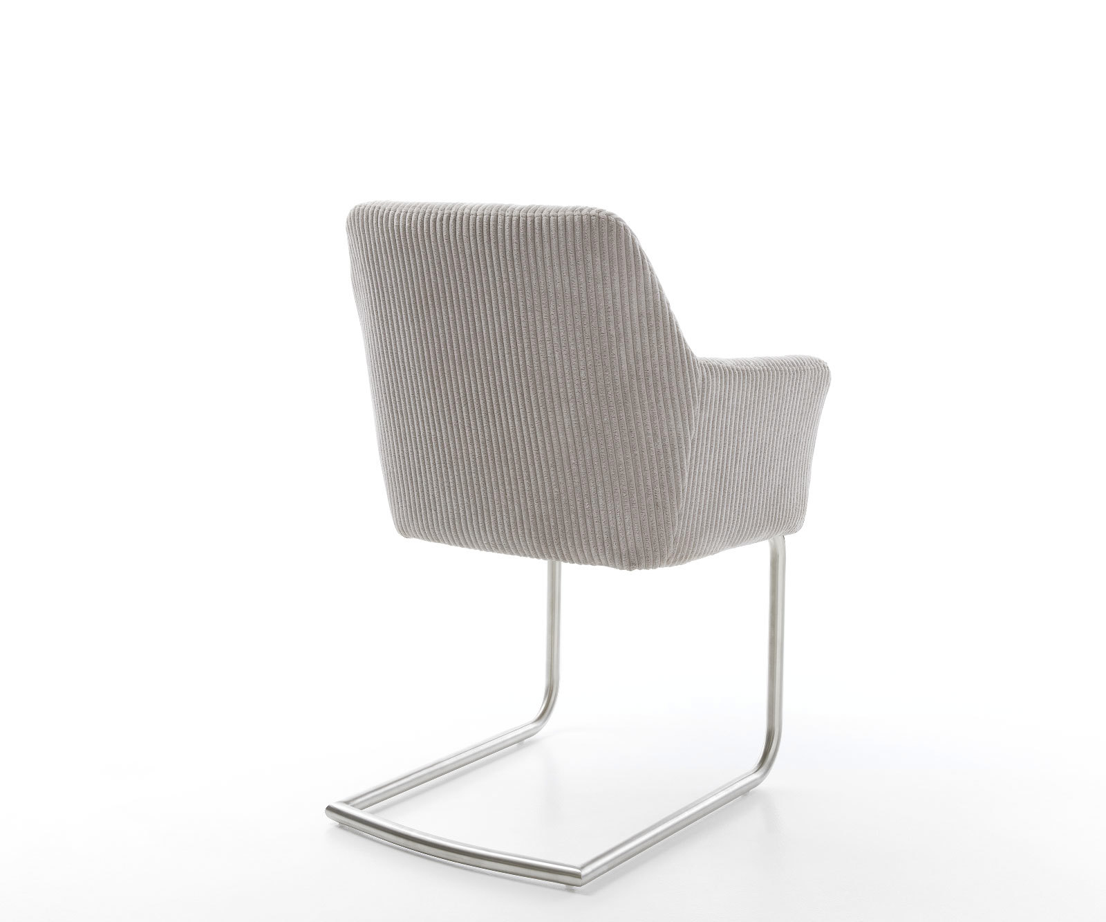 Étkezőszék Xana-Flex kárpitozott karfás mikroszálas ezüstszürke étkezőszék kerek rozsdamentes acél zsákrugós - Image 5