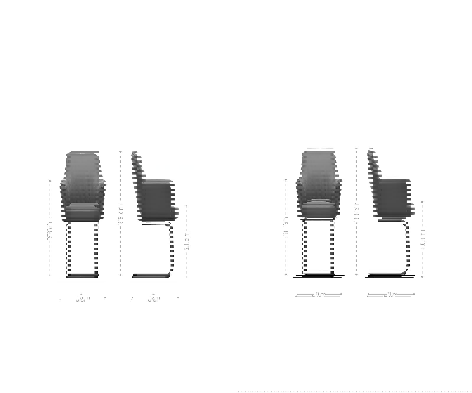 Étkezőszék Xana-Flex kárpitozott karfás mikroszálas ezüstszürke étkezőszék kerek rozsdamentes acél zsákrugós - Image 6