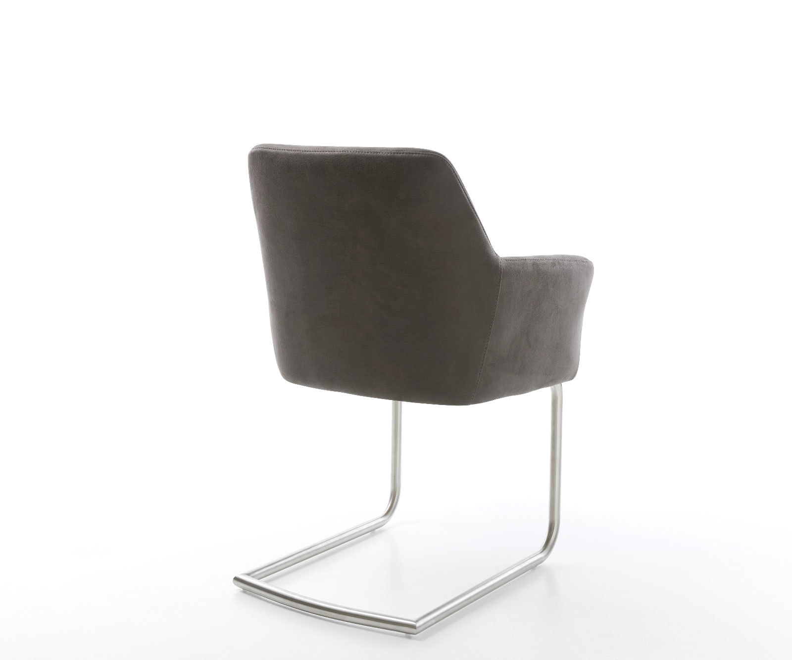 Étkezőszék Xana-Flex kényelmes karfákkal mikroszálas antracit vintage étkezőszék kerek rozsdamentes acél zsákrugós - Image 5