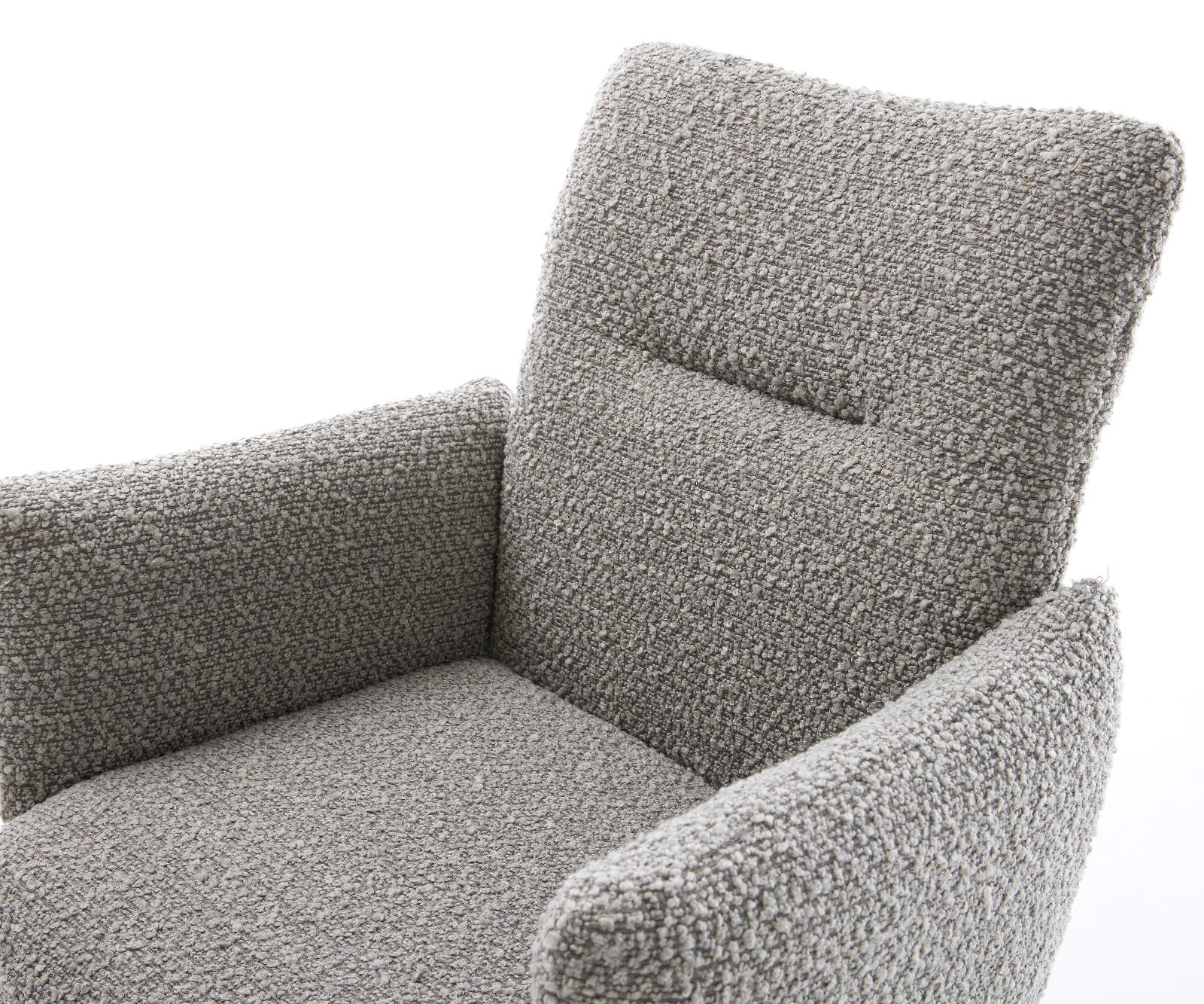 Étkezőszék Jova-Flex karfás bouclé ezüstszürke lábkereszt titán effekt felület 360° forgatható zsákrugós - Image 4