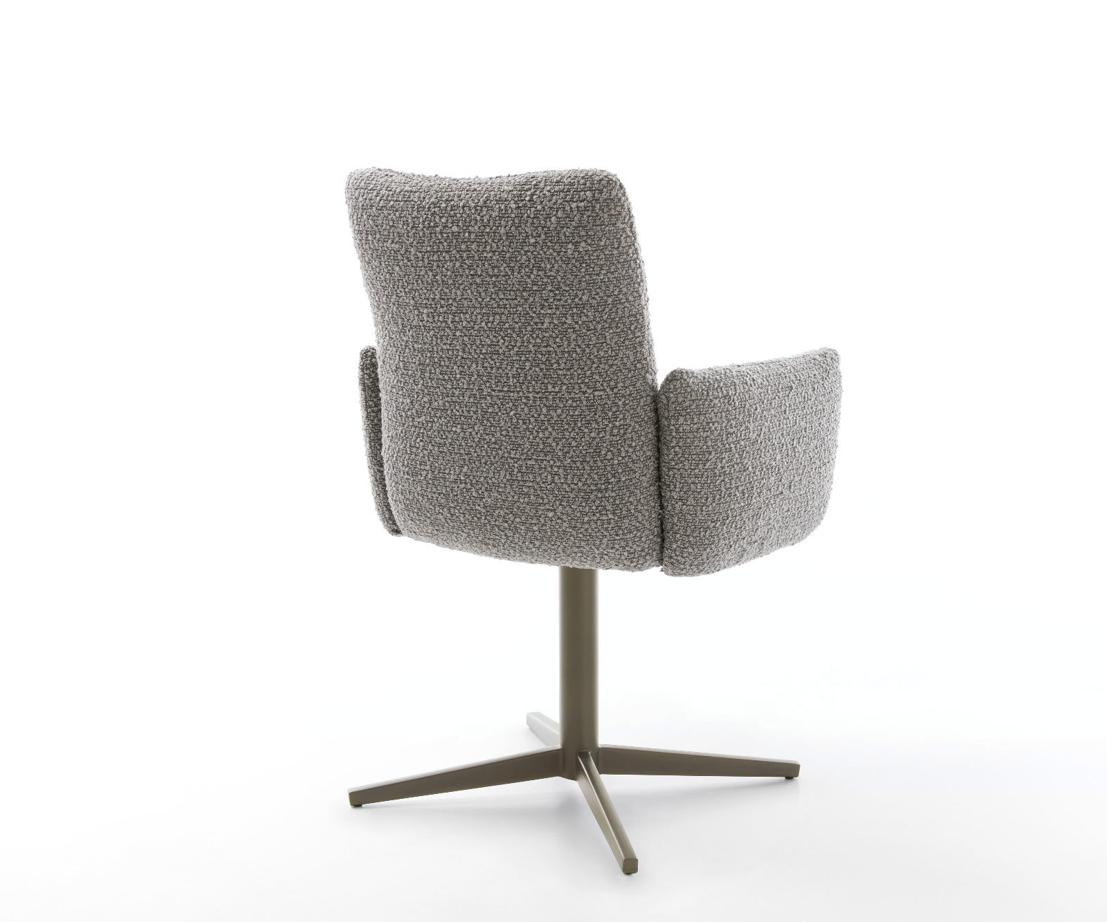 Étkezőszék Jova-Flex karfás bouclé ezüstszürke lábkereszt titán effekt felület 360° forgatható zsákrugós - Image 5