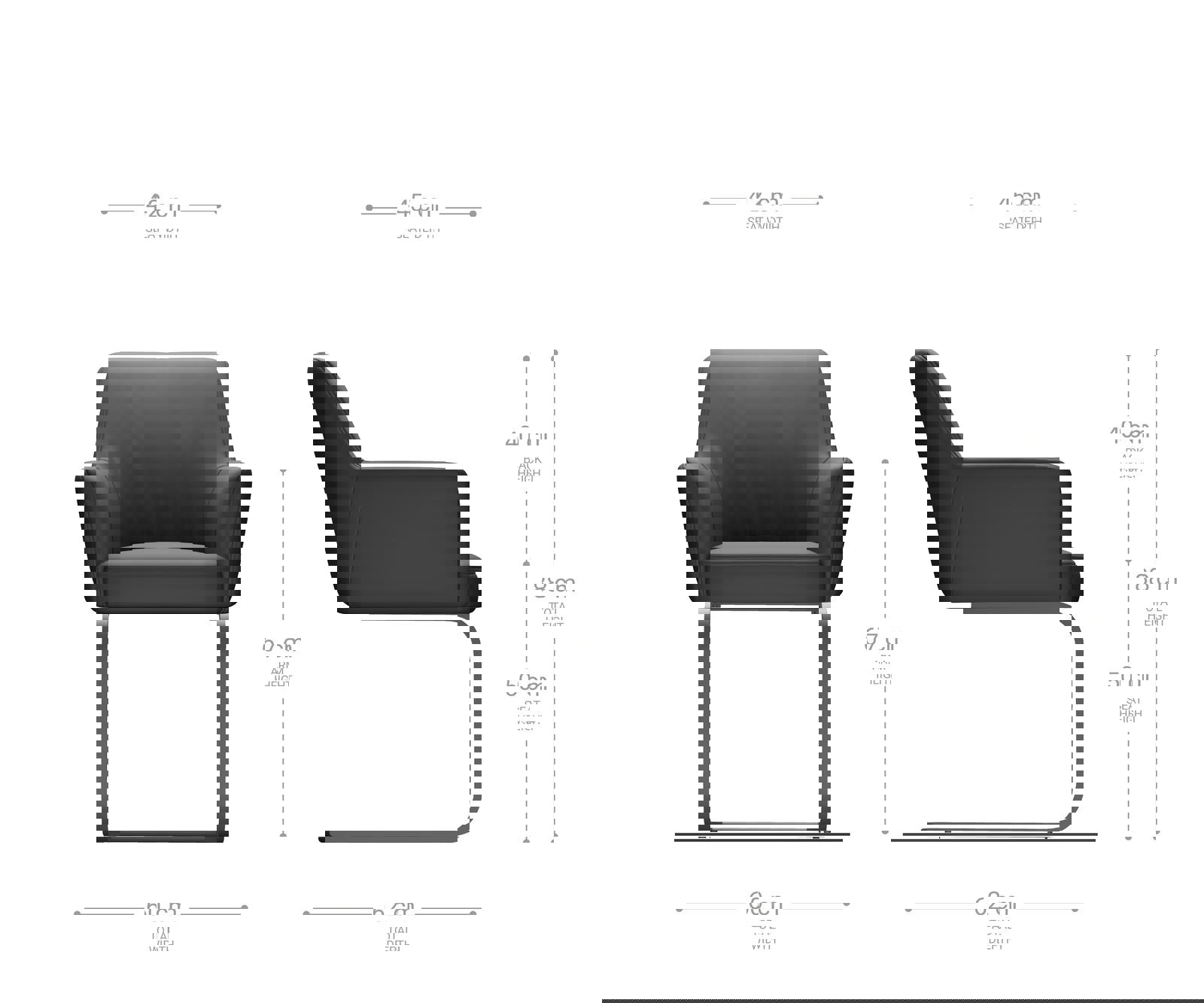Étkezőszék Xana-Flex karfás bouclé ezüstszürke étkezőszék lapos rozsdamentes acél zsákrugós - Image 7
