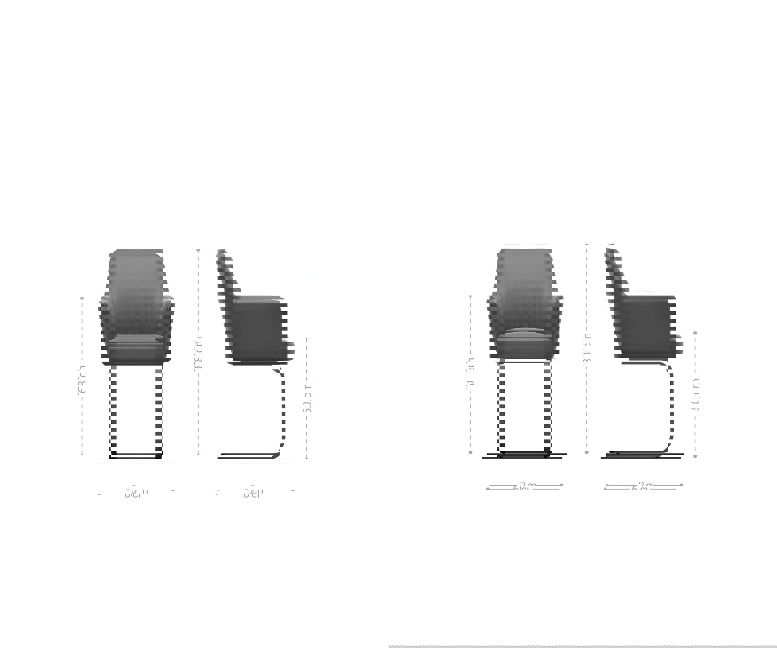 Étkezőszék Xana-Flex karfás mikroszálas ezüstszürke étkezőszék lapos titán effekt felület zsákrugós - Image 6