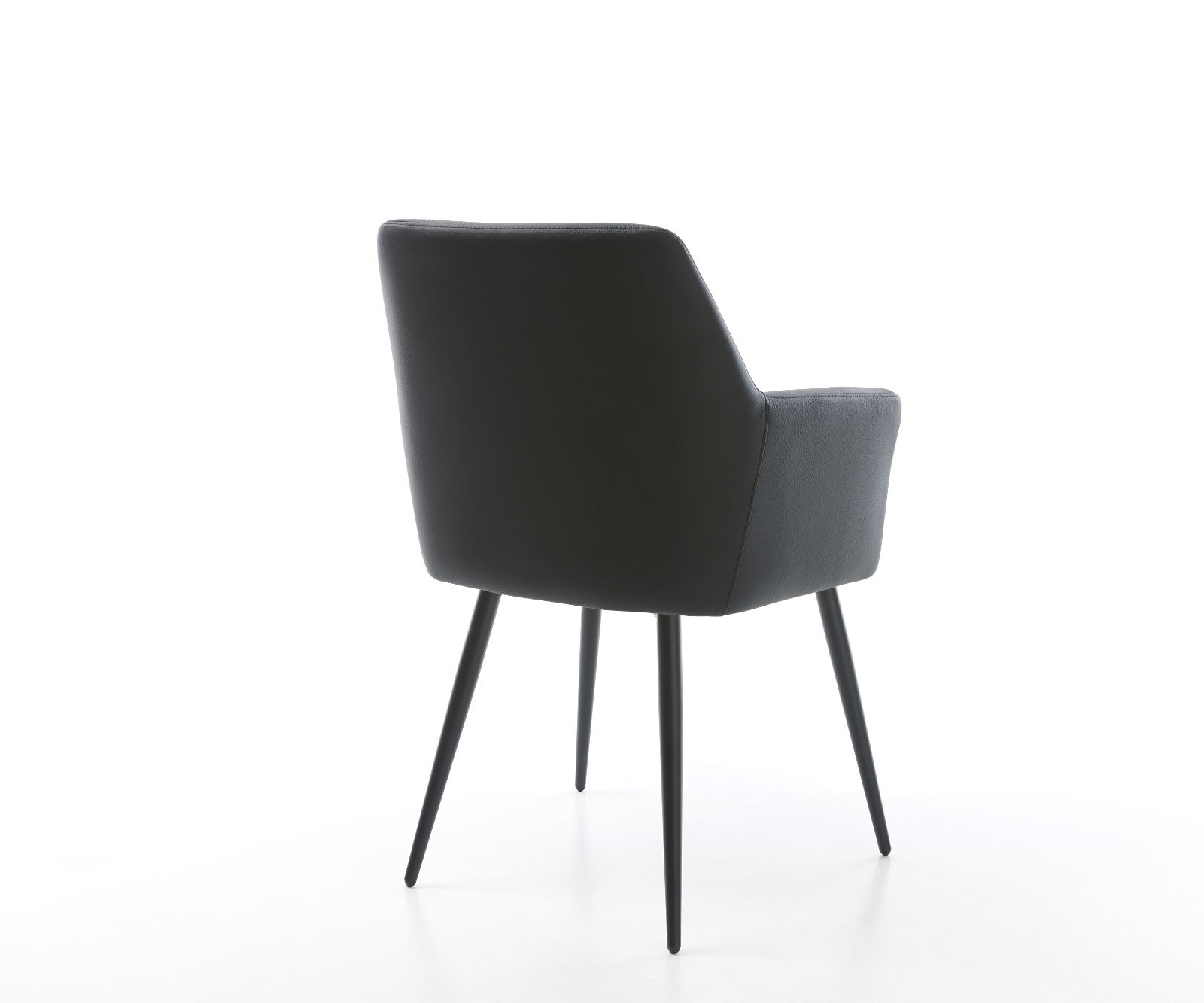 Étkezőszék Xana-Flex karfás valódi bőr fekete 4 lábas kúpos fekete zsákrugós - Image 5