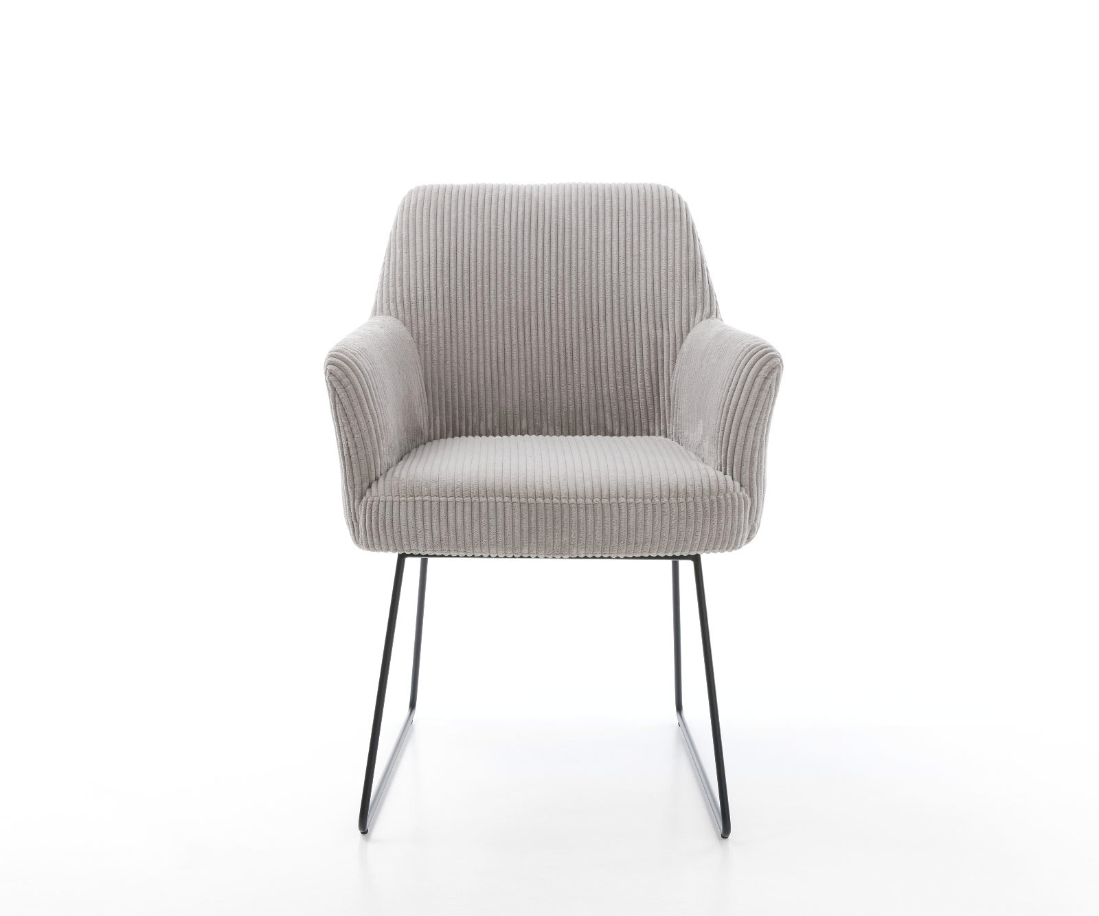 Étkezőszék Xana-Flex karfás mikroszálas ezüstszürke fekete vékony lábazat zsákrugós - Image 2