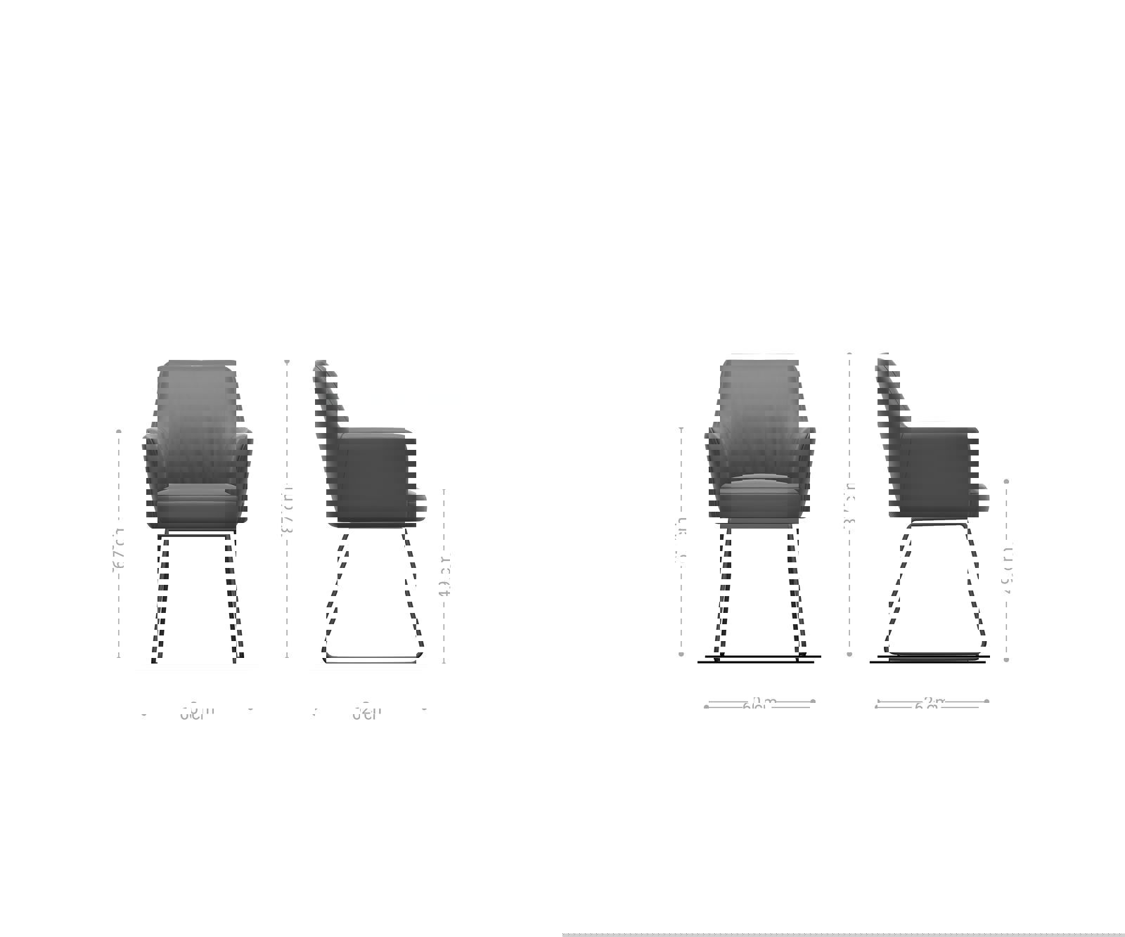 Étkezőszék Xana-Flex karfás mikroszálas ezüstszürke fekete vékony lábazat zsákrugós - Image 6