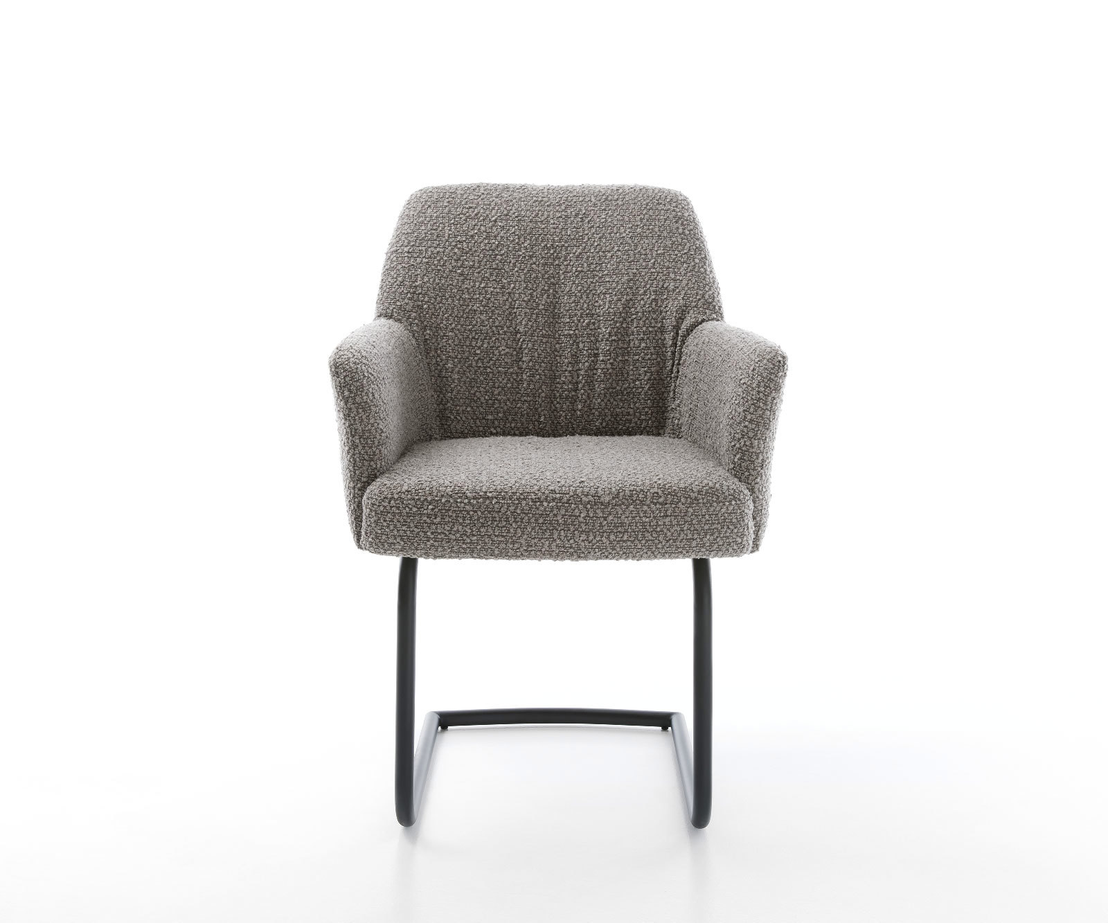 Étkezőszék Xana-Flex karfás bouclé ezüstszürke étkezőszék kerek fekete zsákrugós - Image 2