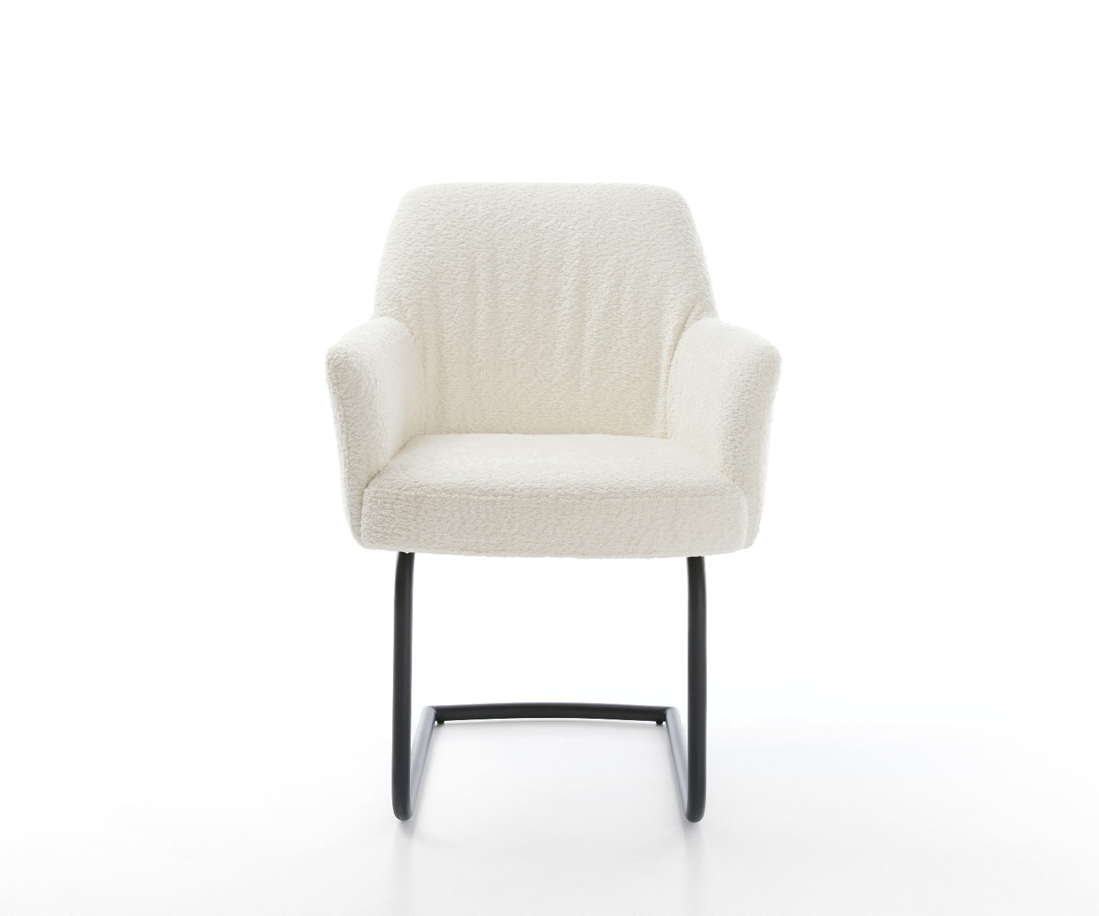 Étkezőszék Xana-Flex karfás bouclé fehér étkezőszék kerek fekete zsákrugós - Image 2