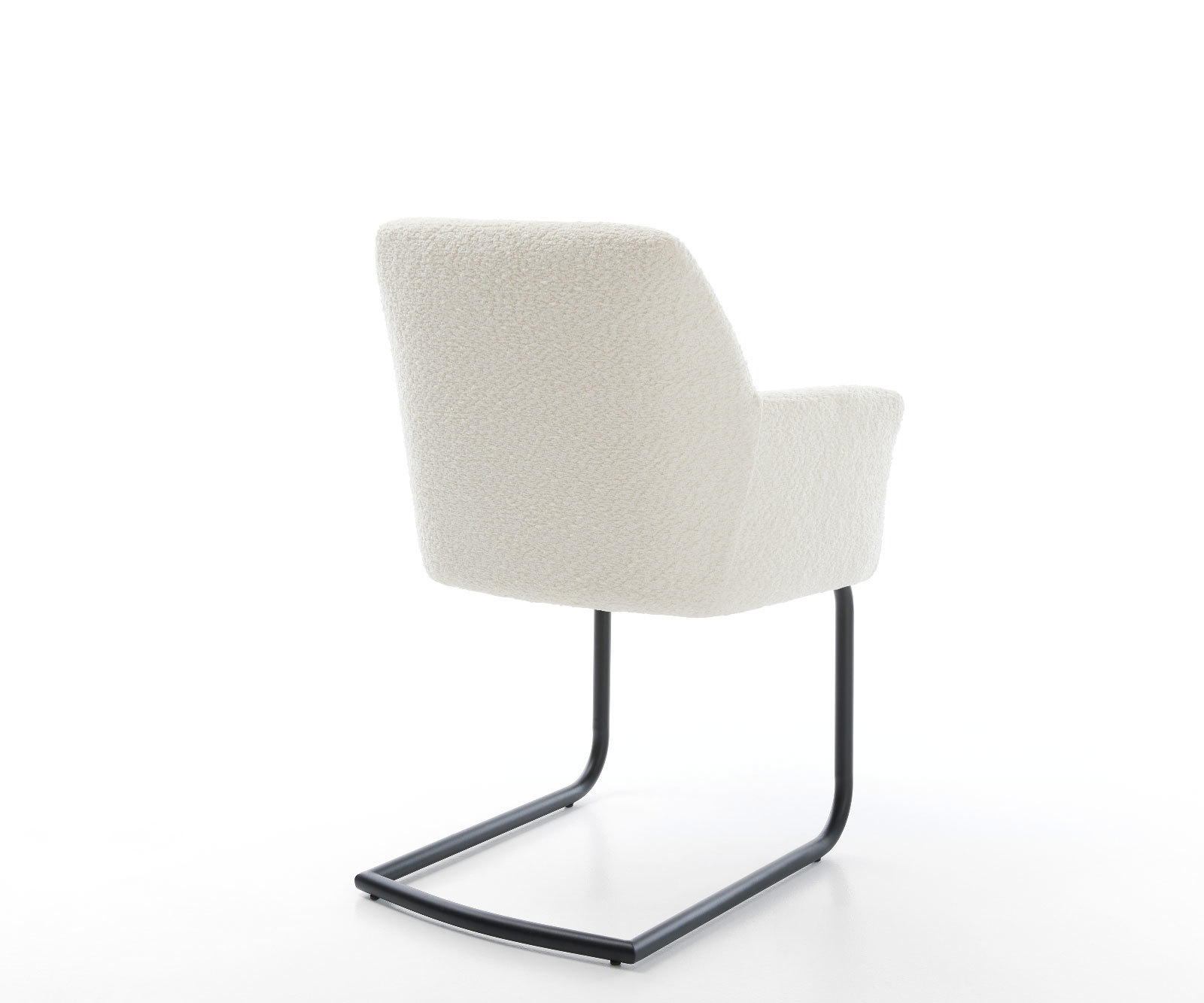 Étkezőszék Xana-Flex karfás bouclé fehér étkezőszék kerek fekete zsákrugós - Image 5