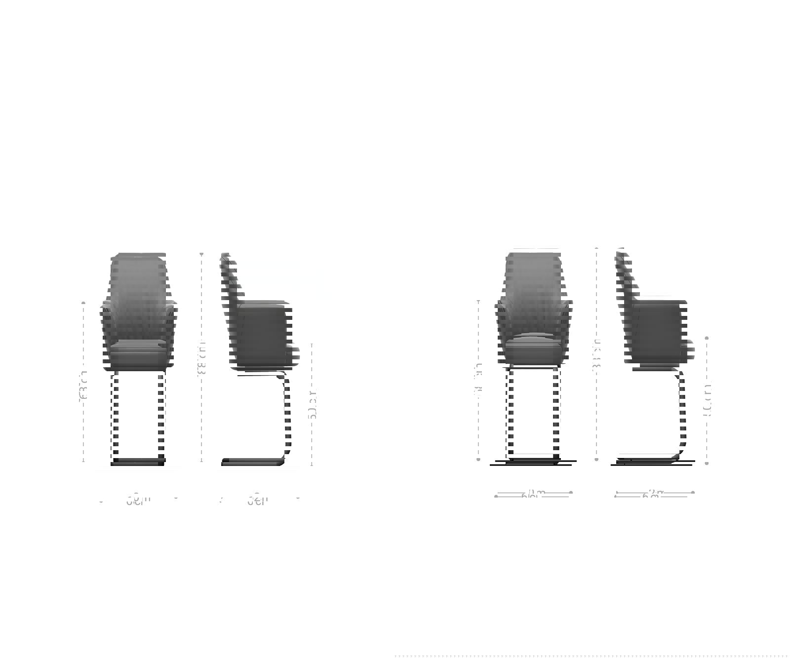 Étkezőszék Xana-Flex karfás bouclé fehér étkezőszék kerek fekete zsákrugós - Image 6