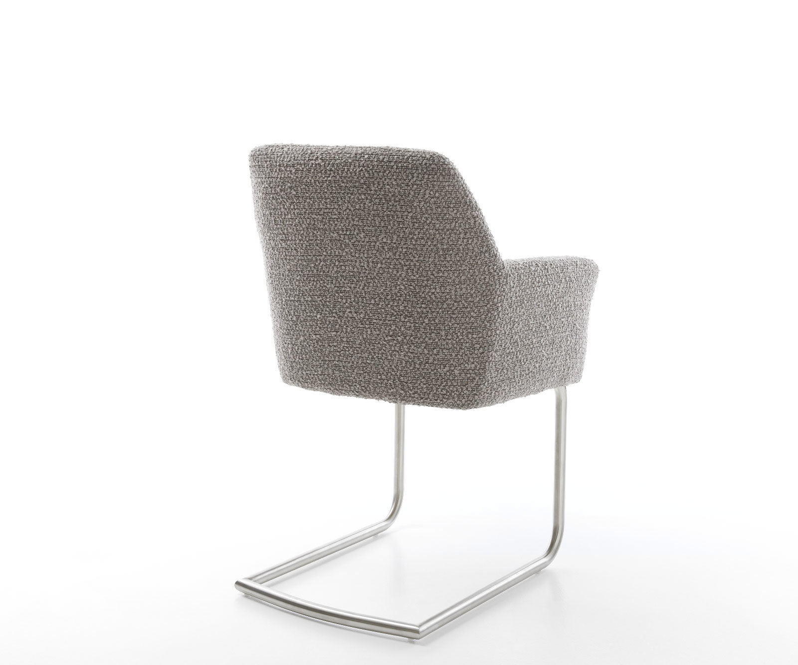 Étkezőszék Xana-Flex karfás bouclé ezüstszürke étkezőszék kerek rozsdamentes acél zsákrugós - Image 5