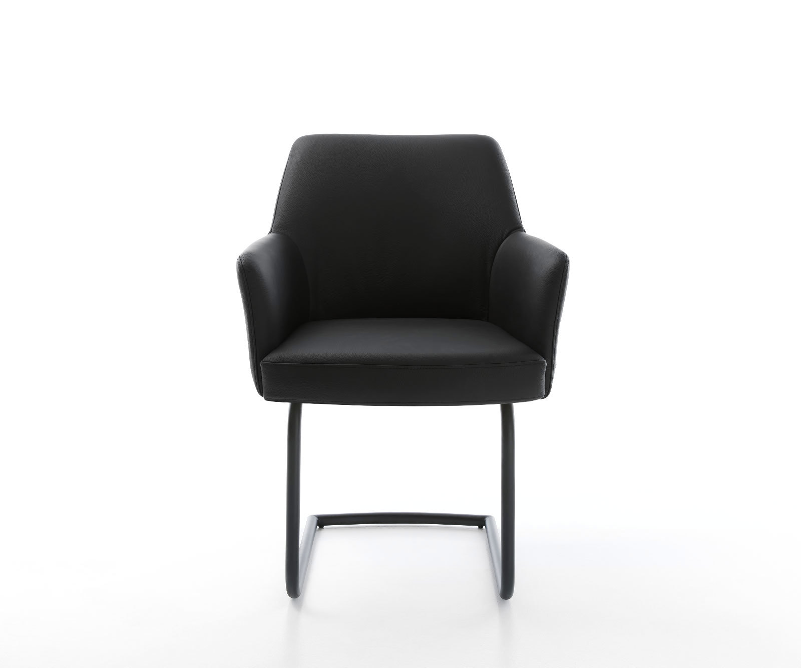 Étkezőszék Xana-Flex karfás valódi bőr fekete étkezőszék kerek fekete zsákrugós - Image 2