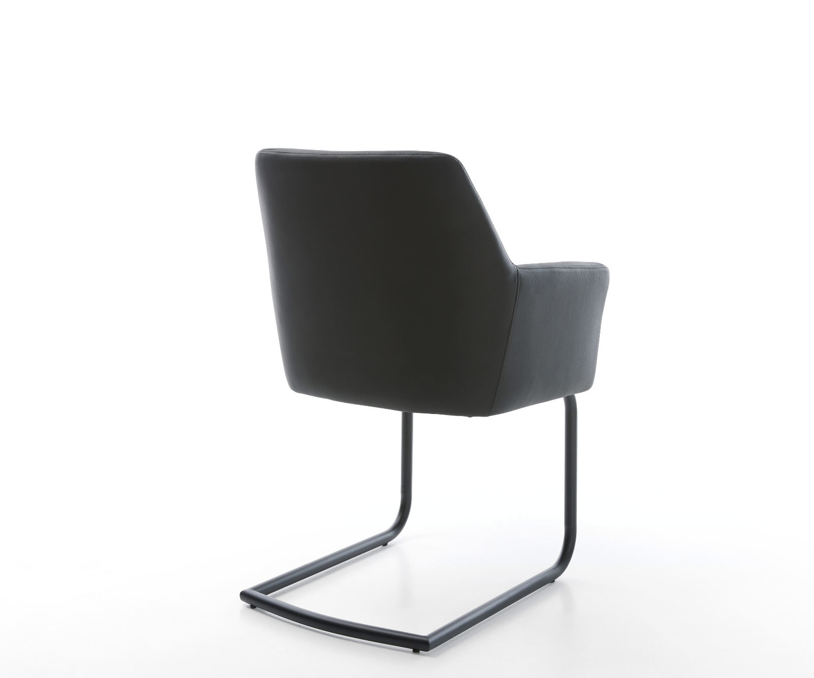 Étkezőszék Xana-Flex karfás valódi bőr fekete étkezőszék kerek fekete zsákrugós - Image 5