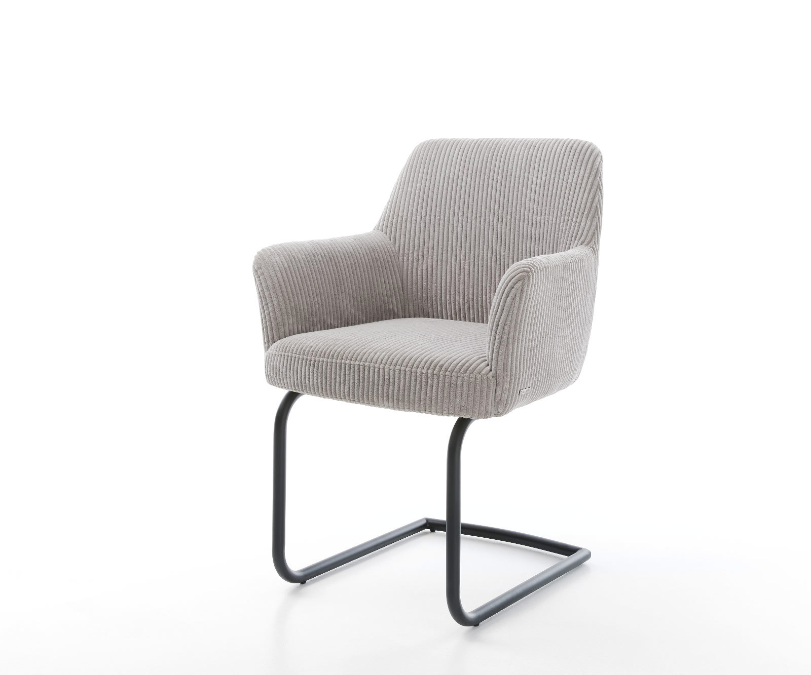 Étkezőszék Xana-Flex kárpitozott karfás mikroszálas ezüstszürke étkezőszék kerek fekete zsákrugós