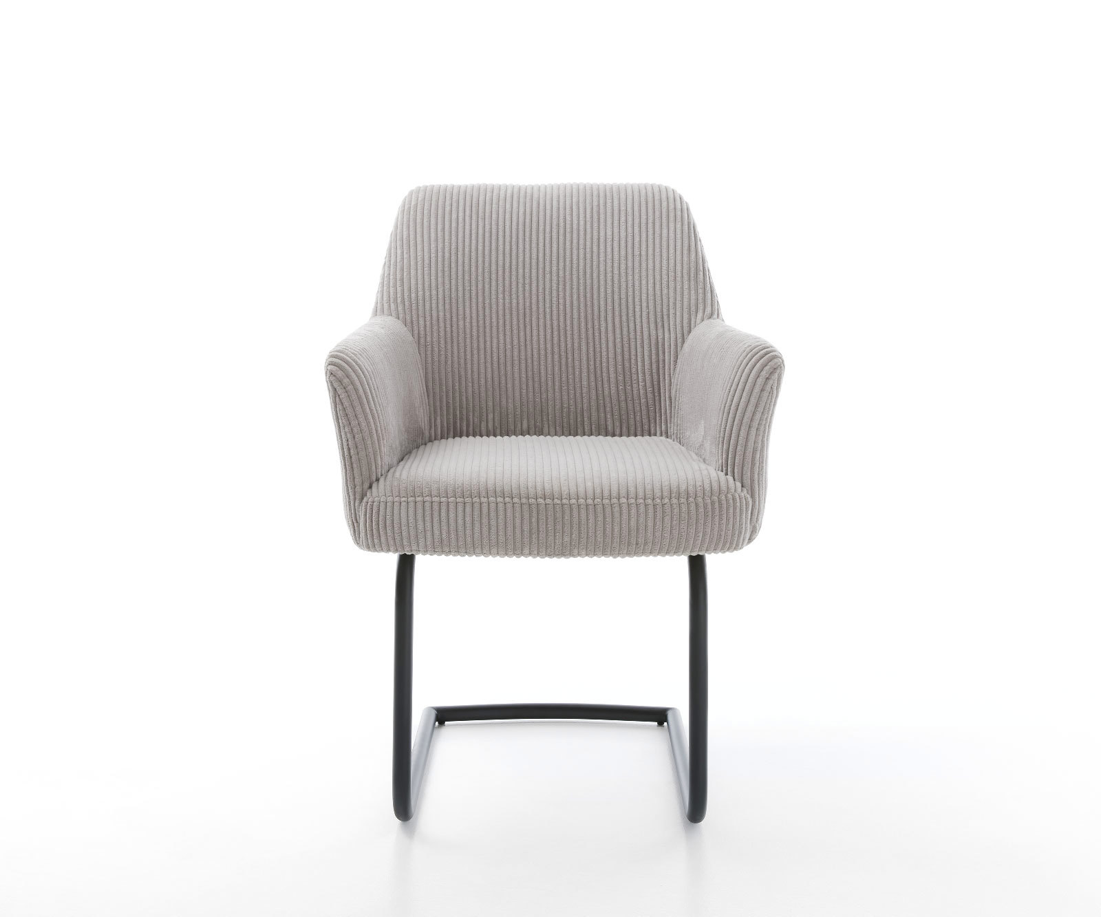 Étkezőszék Xana-Flex kárpitozott karfás mikroszálas ezüstszürke étkezőszék kerek fekete zsákrugós - Image 2