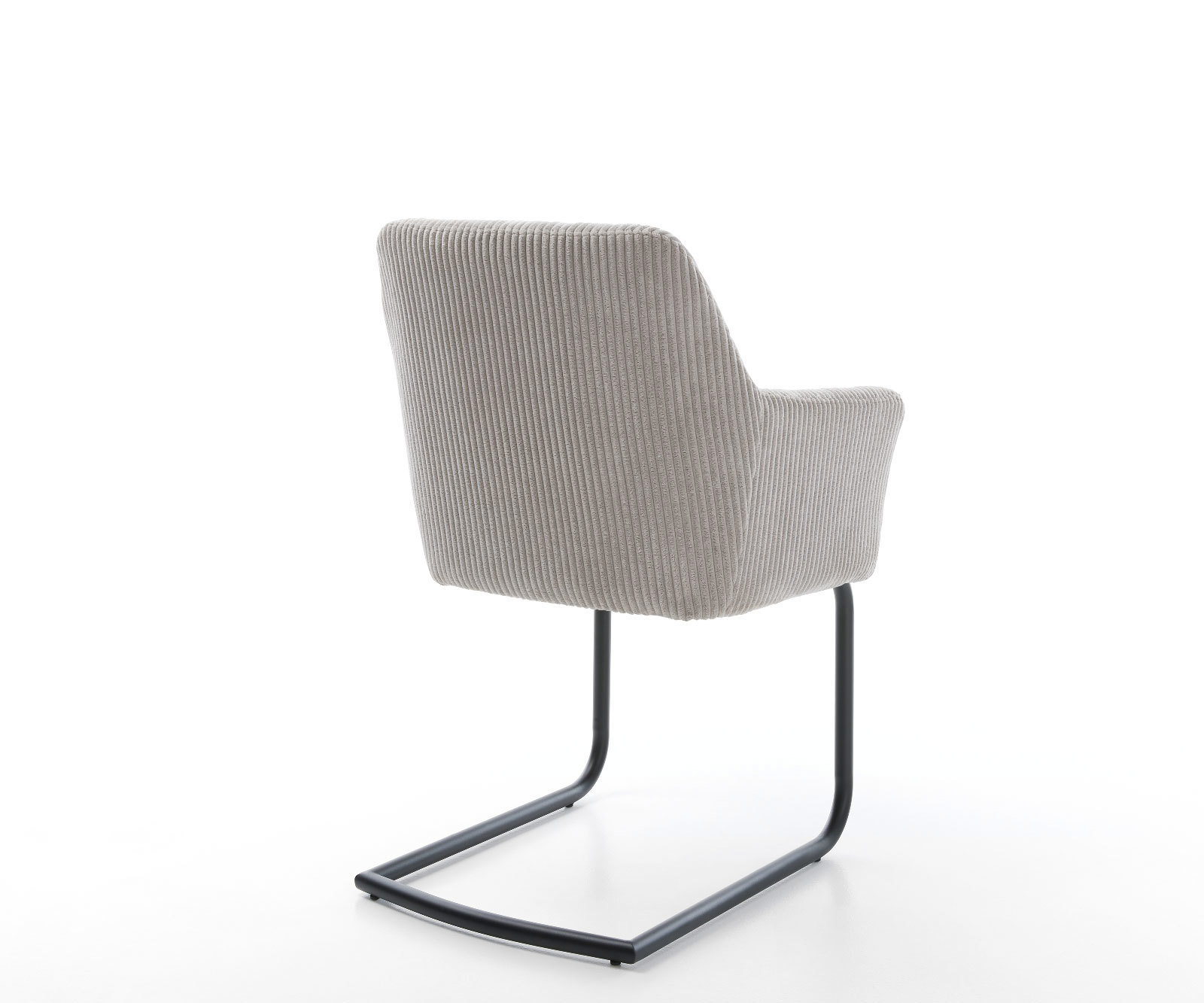 Étkezőszék Xana-Flex kárpitozott karfás mikroszálas ezüstszürke étkezőszék kerek fekete zsákrugós - Image 5