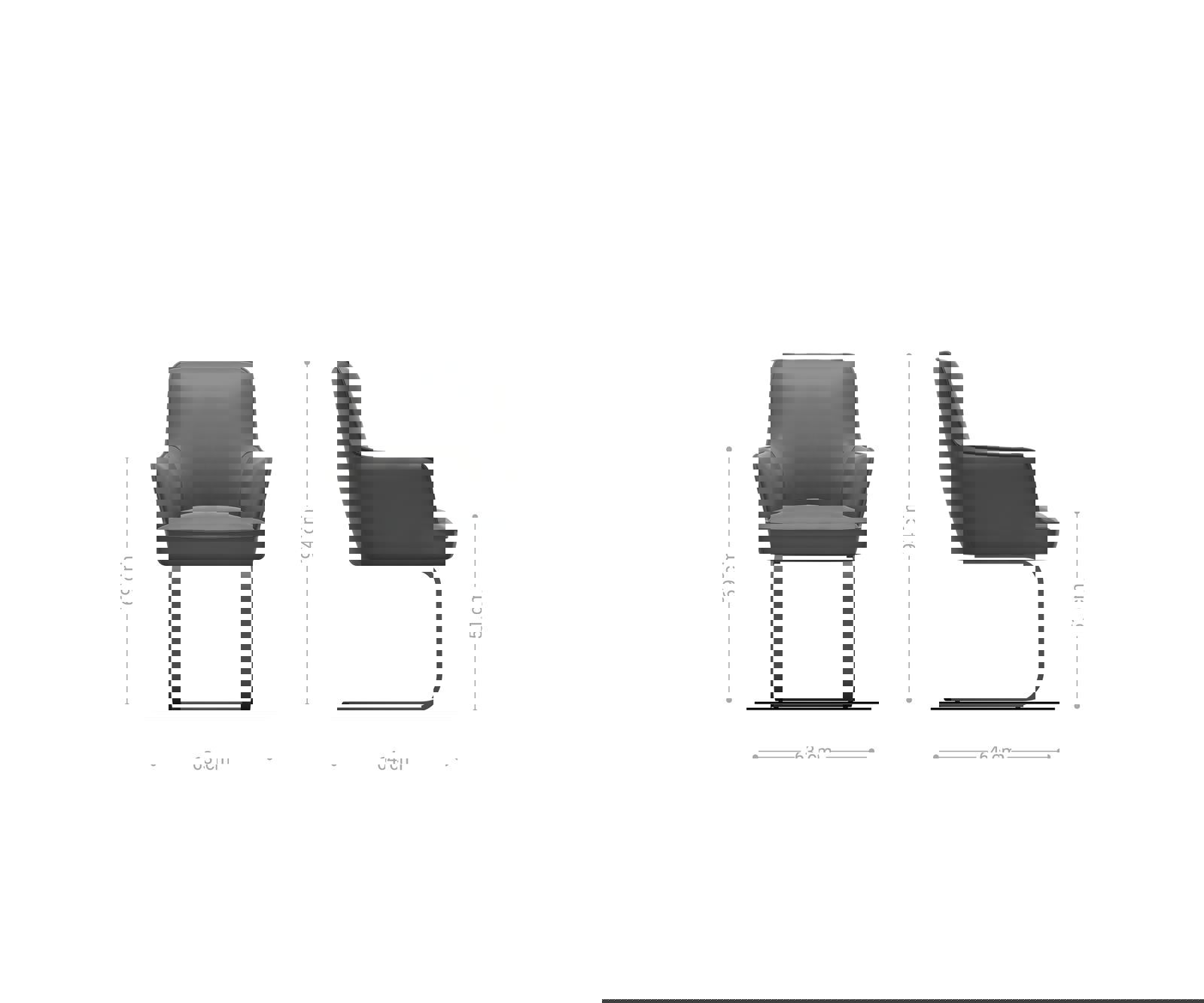 Étkezőszék Heira-Flex karfás valódi bőr sötét bézs étkezőszék lapos titán effekt felület zsákrugós - Image 6