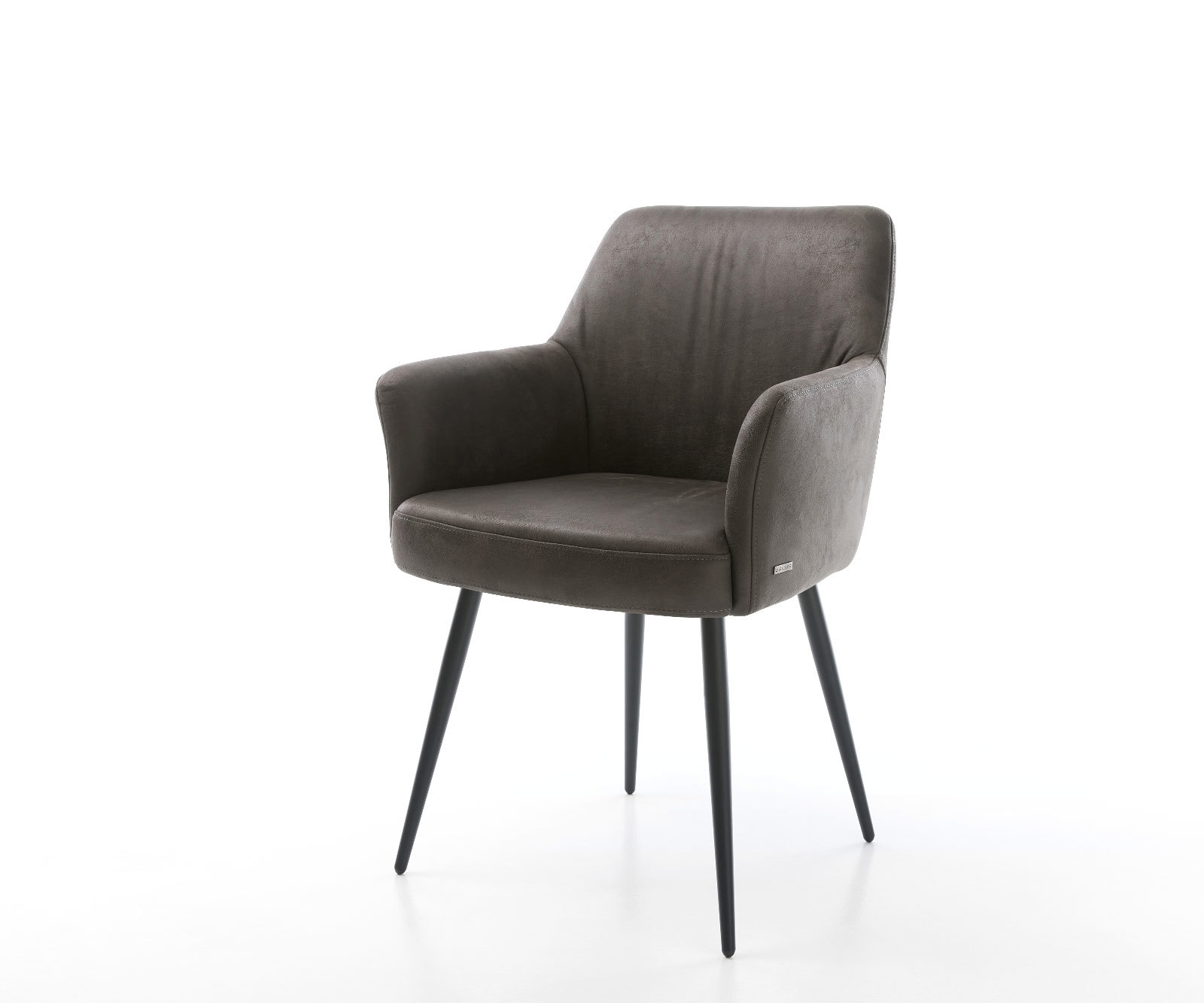 Étkezőszék Xana-Flex karfás mikroszálas antracit vintage 4 láb kúpos fekete zsákrugós