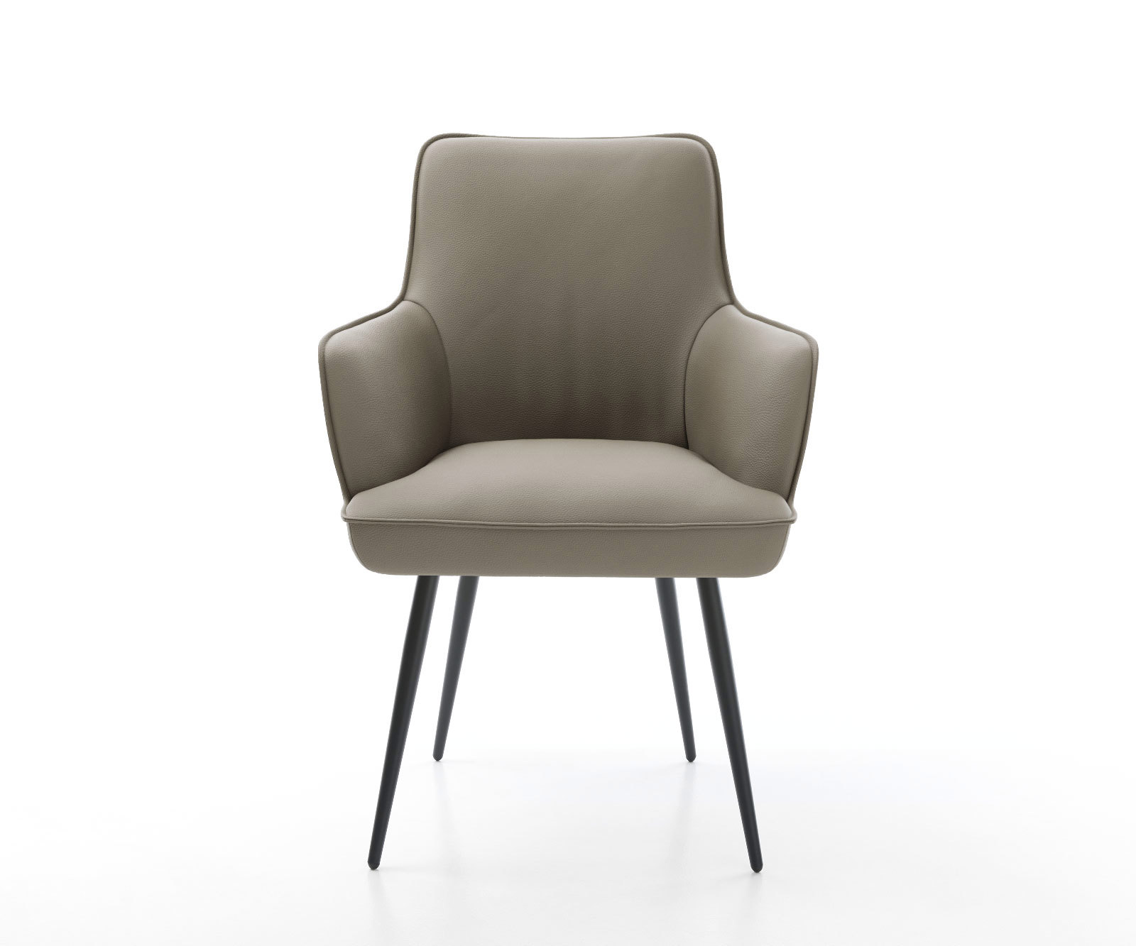 Étkezőszék Heira-Flex valódi bőr színű karfás sárga 4 lábas kúpos fekete zsákrugós - Image 2