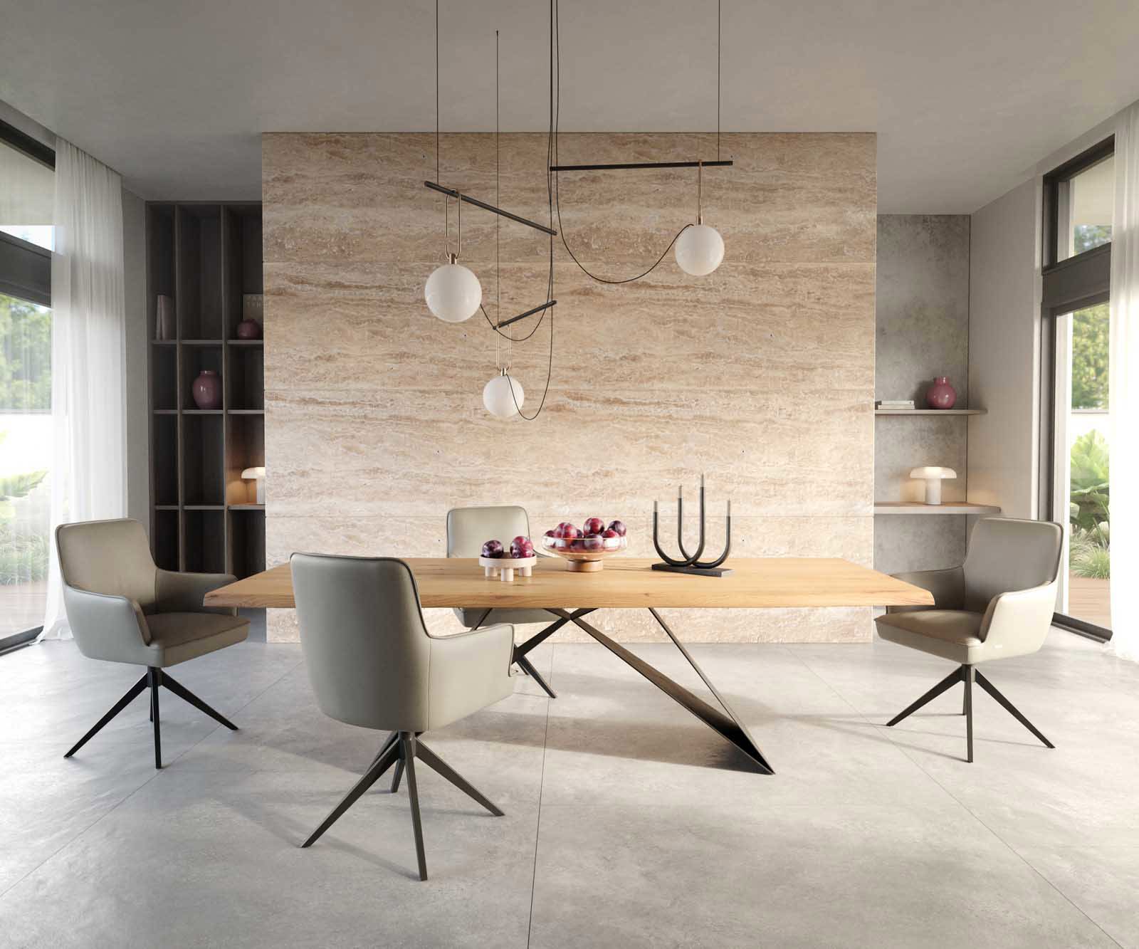 Étkezőszék Heira-Flex karfás valódi bőr sötét bézs kereszt láb széles fekete 360° forgatható zsákrugós - Image 5