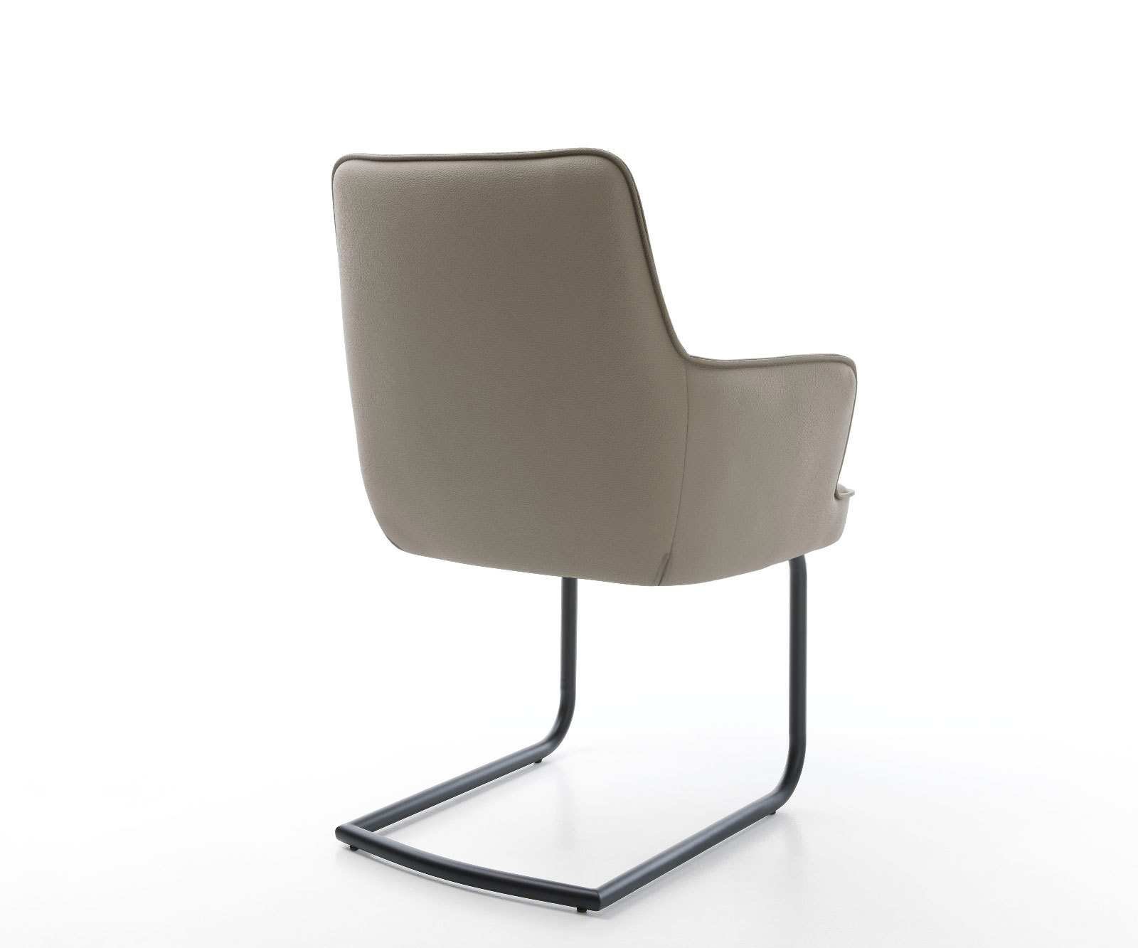 Étkezőszék Heira-Flex karfás valódi bőr sötét bézs kerek fekete zsákrugós étkezőszék - Image 5