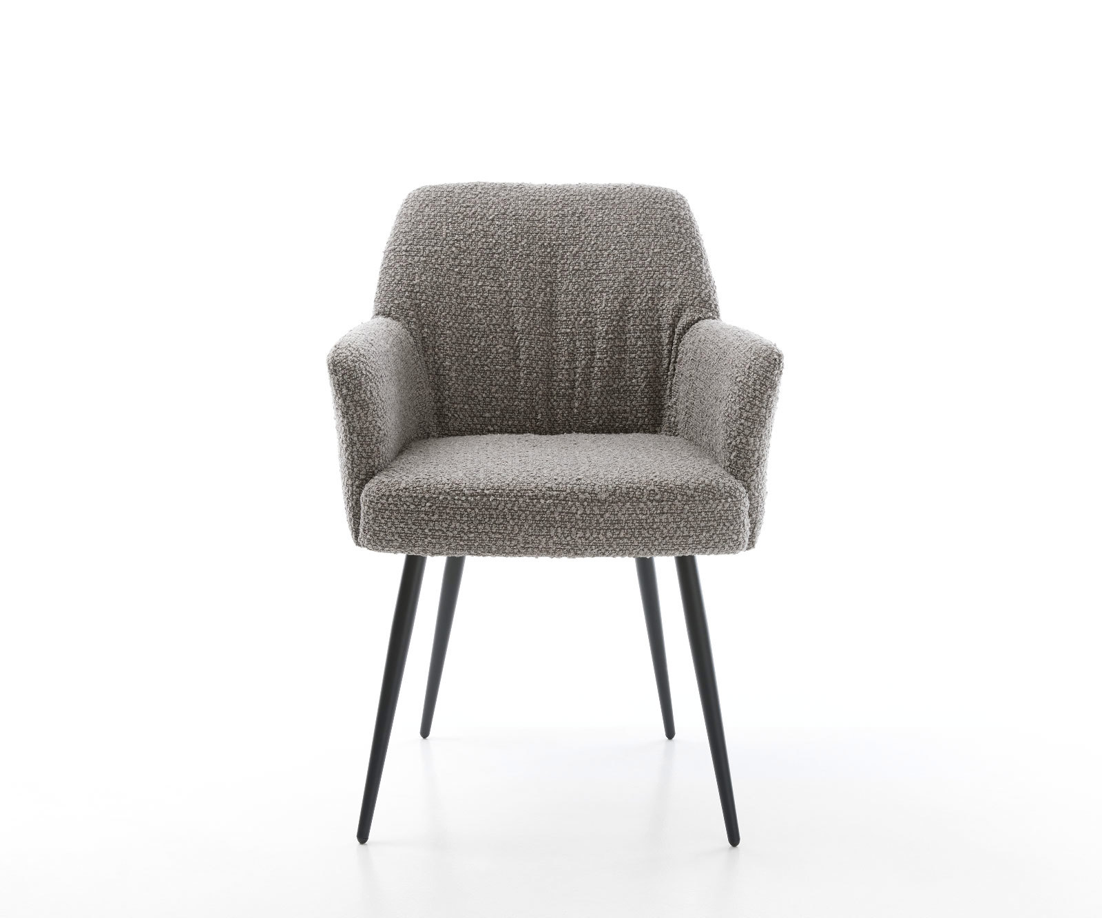 Étkezőszék Xana-Flex karfás bouclé ezüstszürke 4 lábas kúpos fekete zsákrugós - Image 2