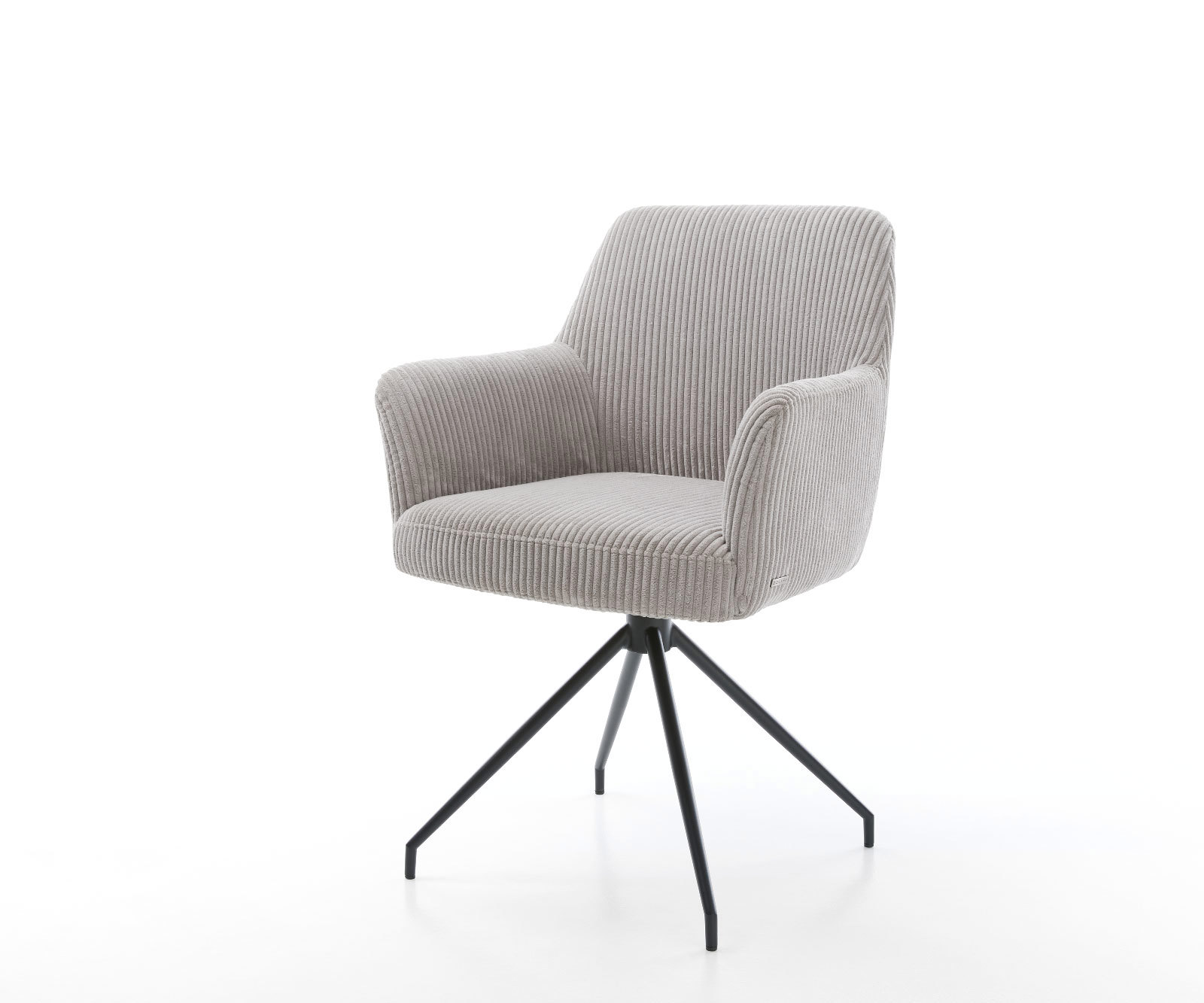 Étkezőszék Xana-Flex karfás mikroszálas ezüstszürke kereszt láb kúpos fekete 180° forgatható zsákrugós