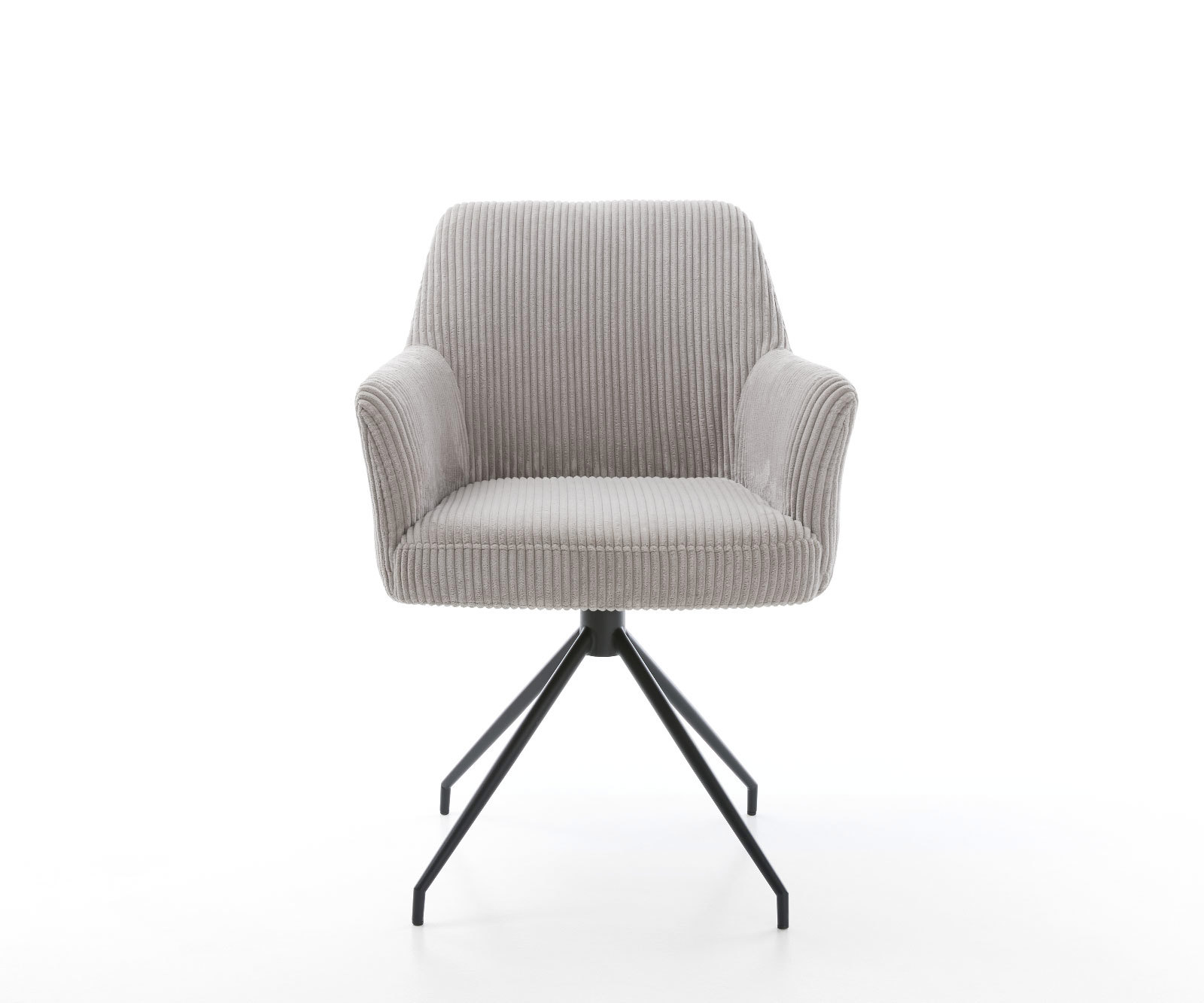 Étkezőszék Xana-Flex karfás mikroszálas ezüstszürke kereszt láb kúpos fekete 180° forgatható zsákrugós - Image 2