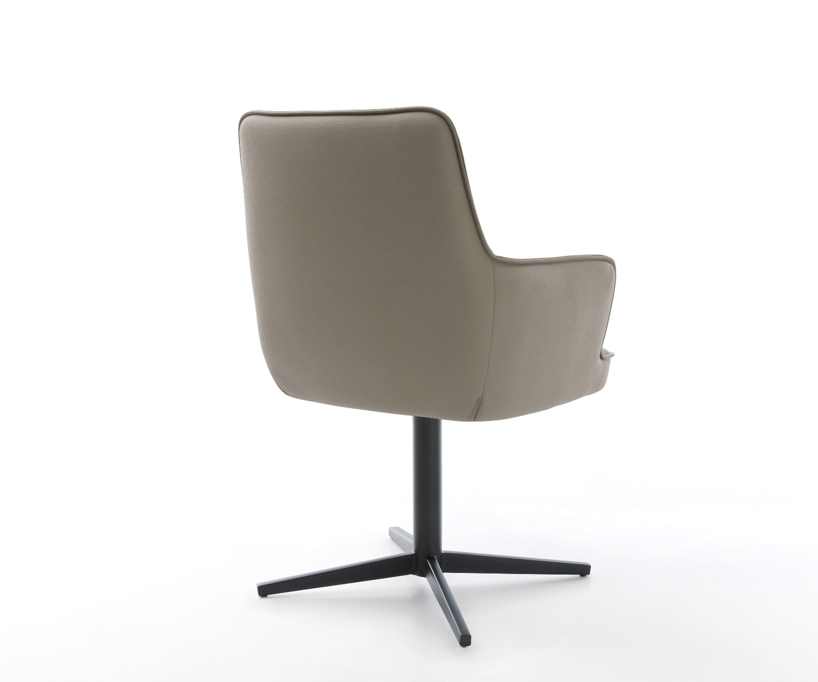 Étkezőszék Heira-Flex karfás valódi bőr sávsárga fekete láb 360° forgatható zsákrugós - Image 5