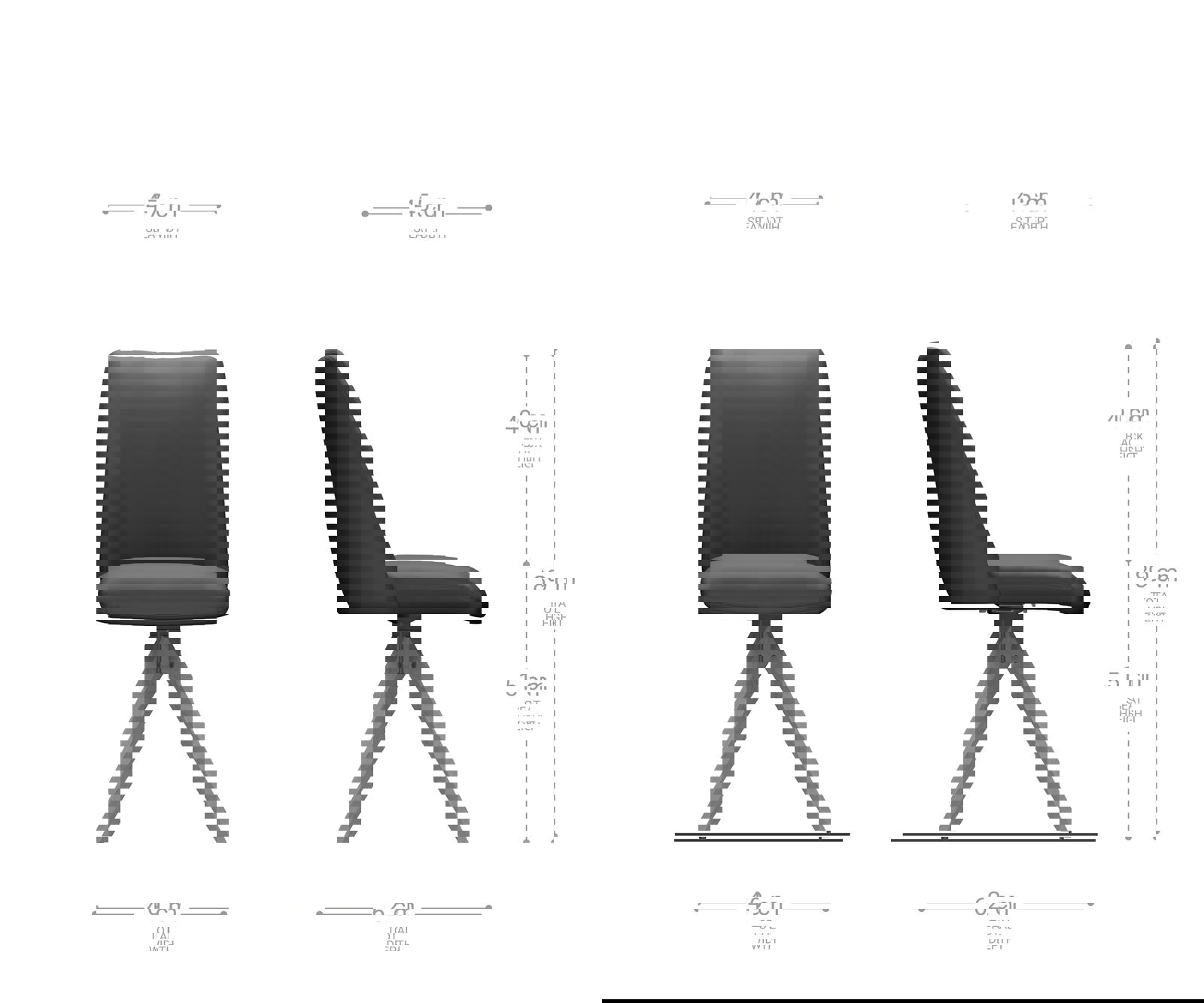 Étkezőszék Elso-Flex bouclé fehér fa láb szögletes természetes 180° forgatható zsákrugós - Image 7