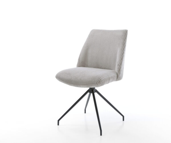 Étkezőszék Elso-Flex mikroszálas ezüstszürke kereszt láb kúpos fekete 180° forgatható zsákrugós