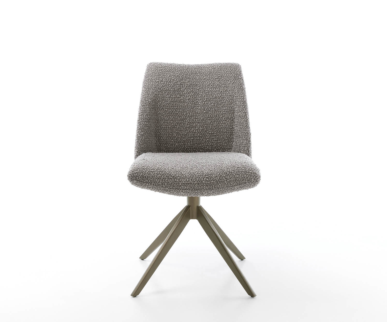 Étkezőszék Elso-Flex bouclé ezüstszürke kereszt láb széles titán effekt felület 360° forgatható zsákrugós - Image 2