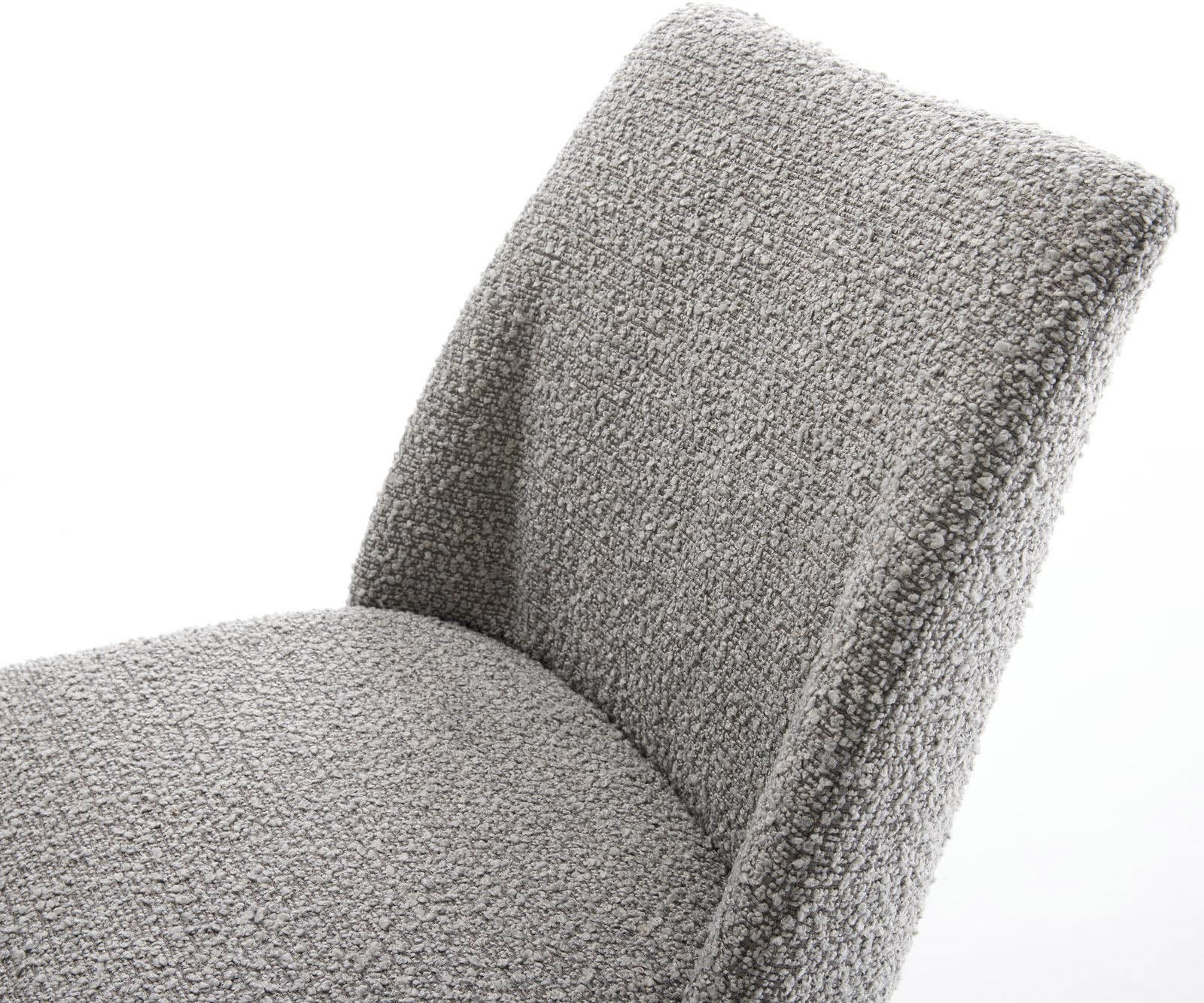 Étkezőszék Elso-Flex bouclé ezüstszürke kereszt láb széles titán effekt felület 360° forgatható zsákrugós - Image 4