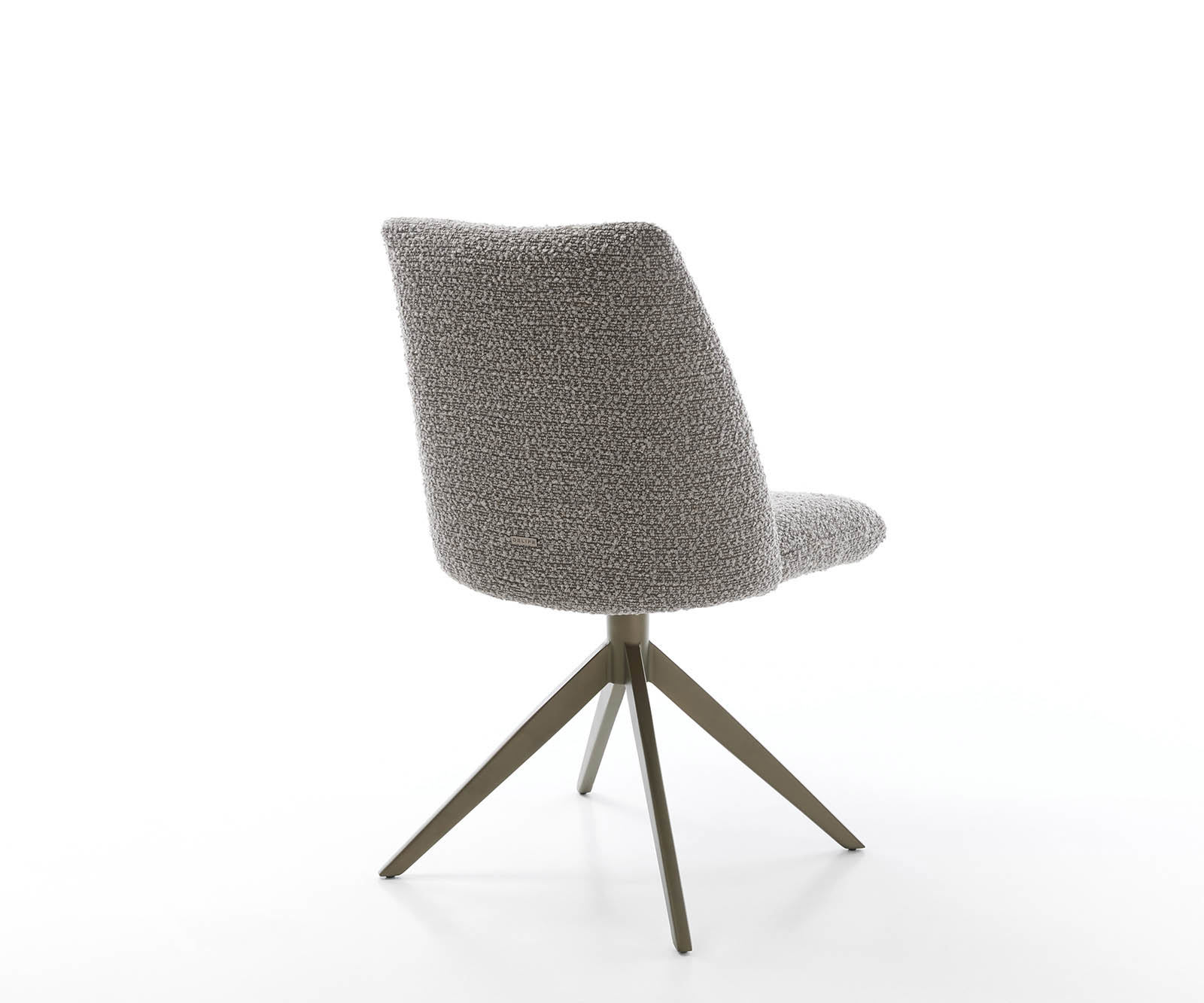 Étkezőszék Elso-Flex bouclé ezüstszürke kereszt láb széles titán effekt felület 360° forgatható zsákrugós - Image 5