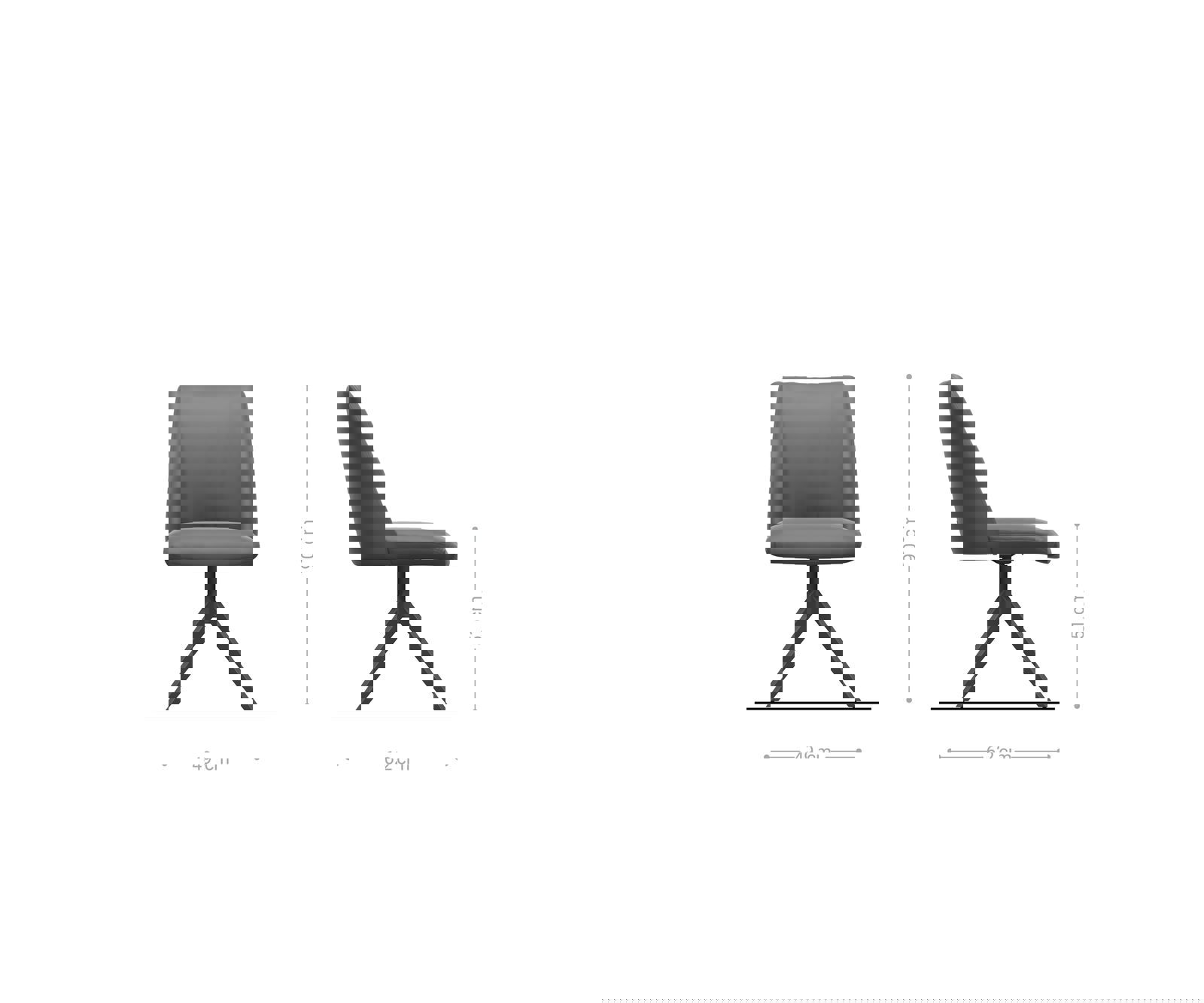 Étkezőszék Elso-Flex bouclé ezüstszürke kereszt láb széles titán effekt felület 360° forgatható zsákrugós - Image 6