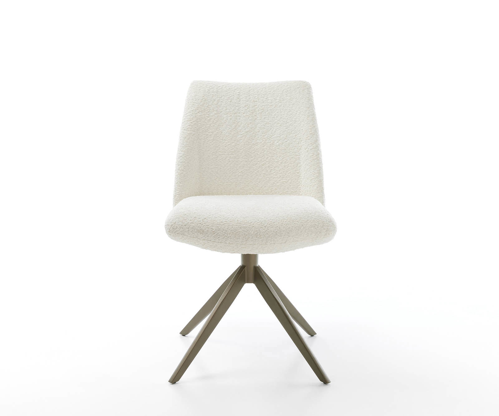 Étkezőszék Elso-Flex bouclé fehér kereszt láb széles titán effekt felület 360° forgatható zsákrugós - Image 2