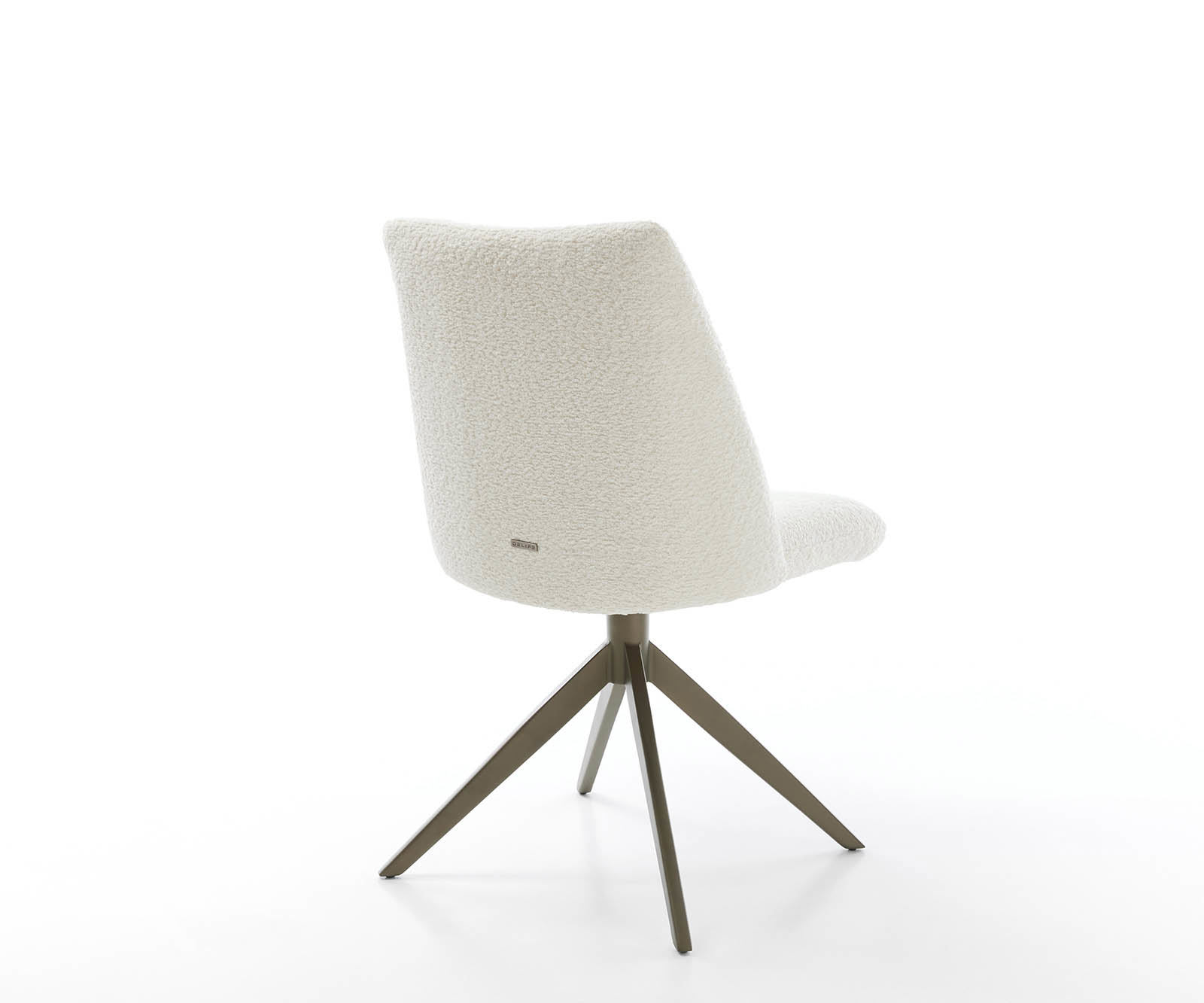 Étkezőszék Elso-Flex bouclé fehér kereszt láb széles titán effekt felület 360° forgatható zsákrugós - Image 5