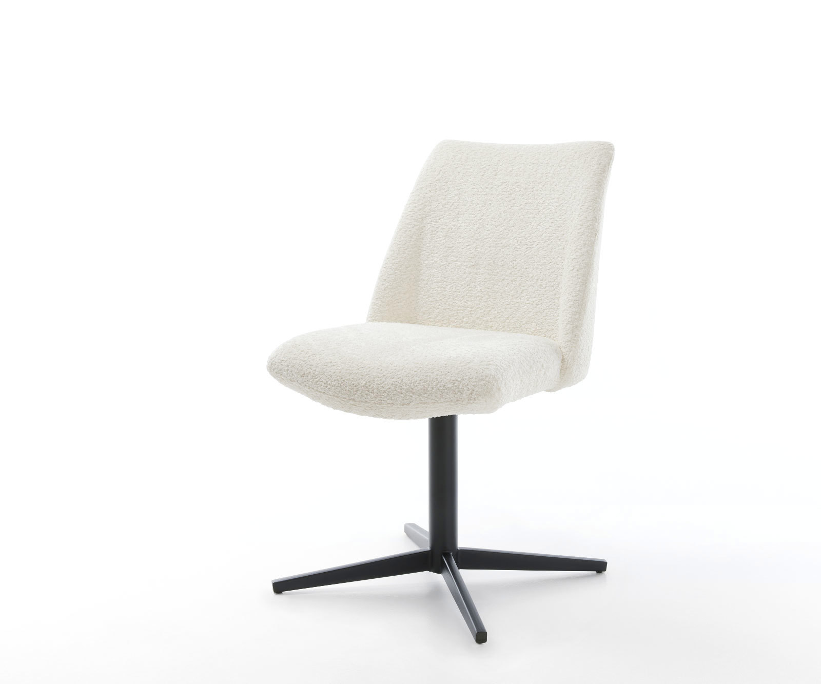 Étkezőszék Elso-Flex bouclé fehér fekete láb 360° forgatható zsákrugós