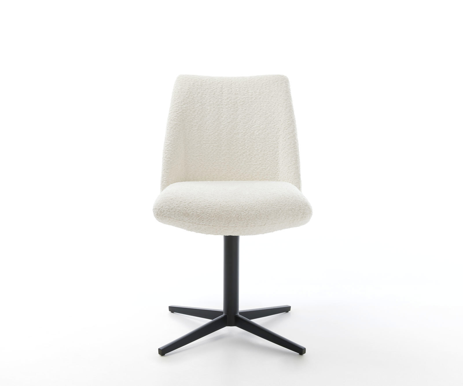 Étkezőszék Elso-Flex bouclé fehér fekete láb 360° forgatható zsákrugós - Image 2