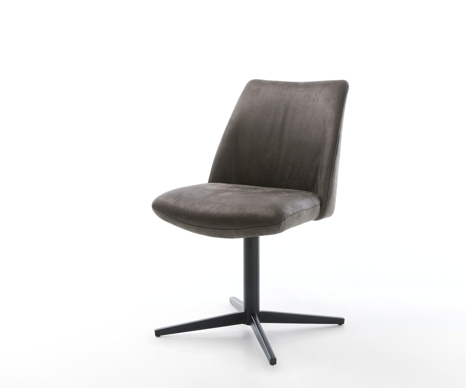 Étkezőszék Elso-Flex mikroszálas antracit vintage fekete láb 360° forgatható zsákrugós