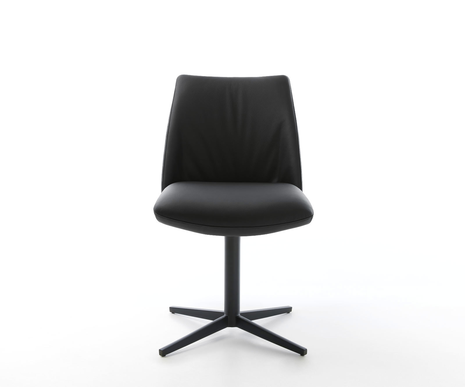 Étkezőszék Elso-Flex valódi bőr fekete fekete láb 360° forgatható zsákrugó - Image 2