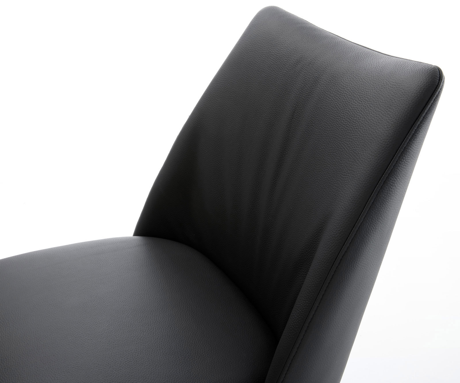 Étkezőszék Elso-Flex valódi bőr fekete fekete láb 360° forgatható zsákrugó - Image 4