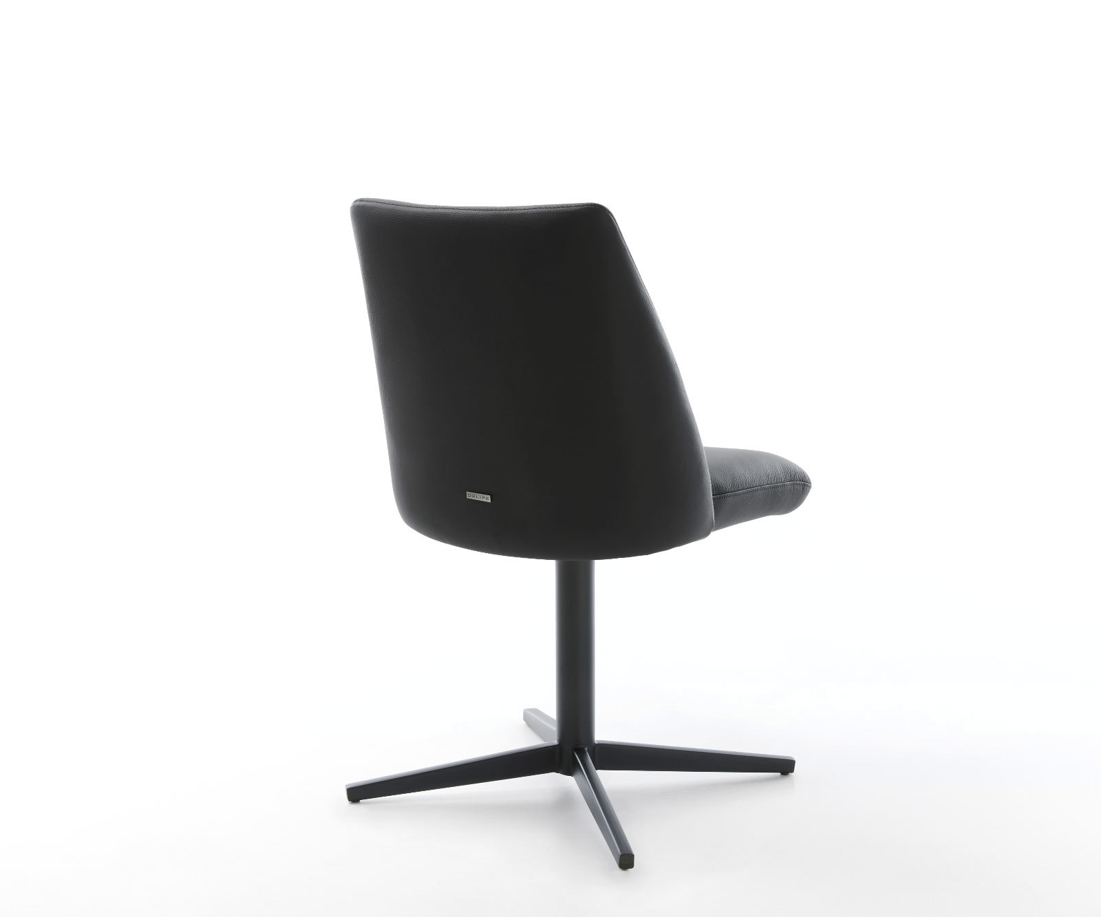 Étkezőszék Elso-Flex valódi bőr fekete fekete láb 360° forgatható zsákrugó - Image 5