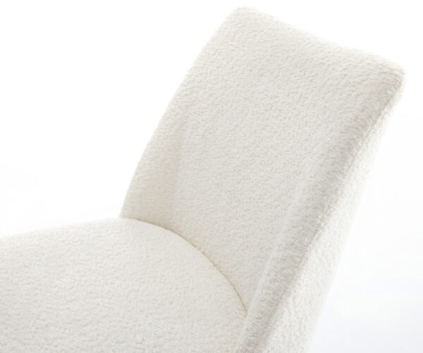 Étkezőszék Elso-Flex bouclé fehér titán effekt felületű 360° forgatható zsákrugós - Image 4